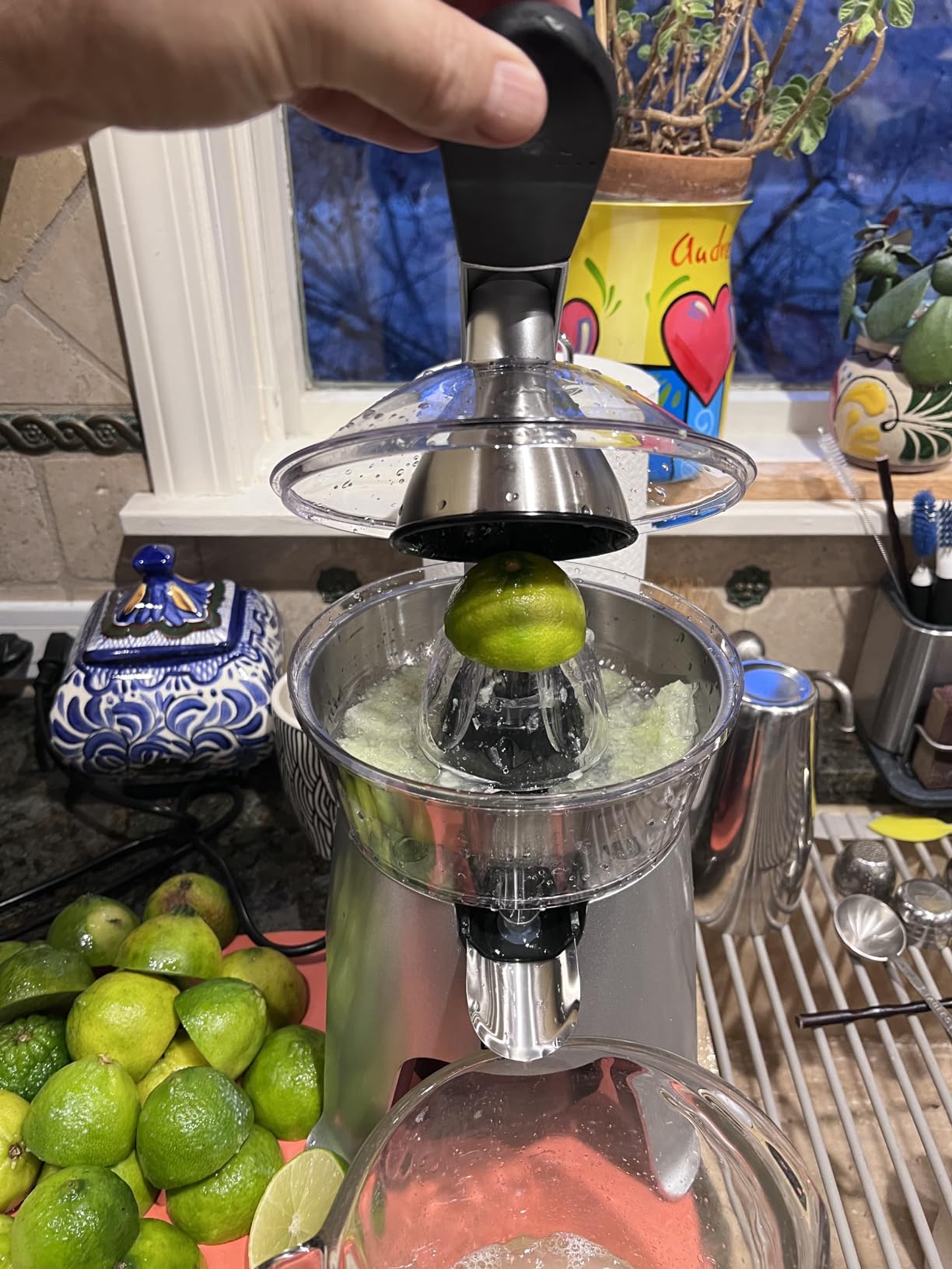 Eurolux Die Cast Stainless Steel Electric Citrus Juicer Squeezer, for Orange, Lemon, Grapefruit | 300 Watts of Power, With 2 Stainless Steel Filter Sizes for Pulp Control customer photo 2
