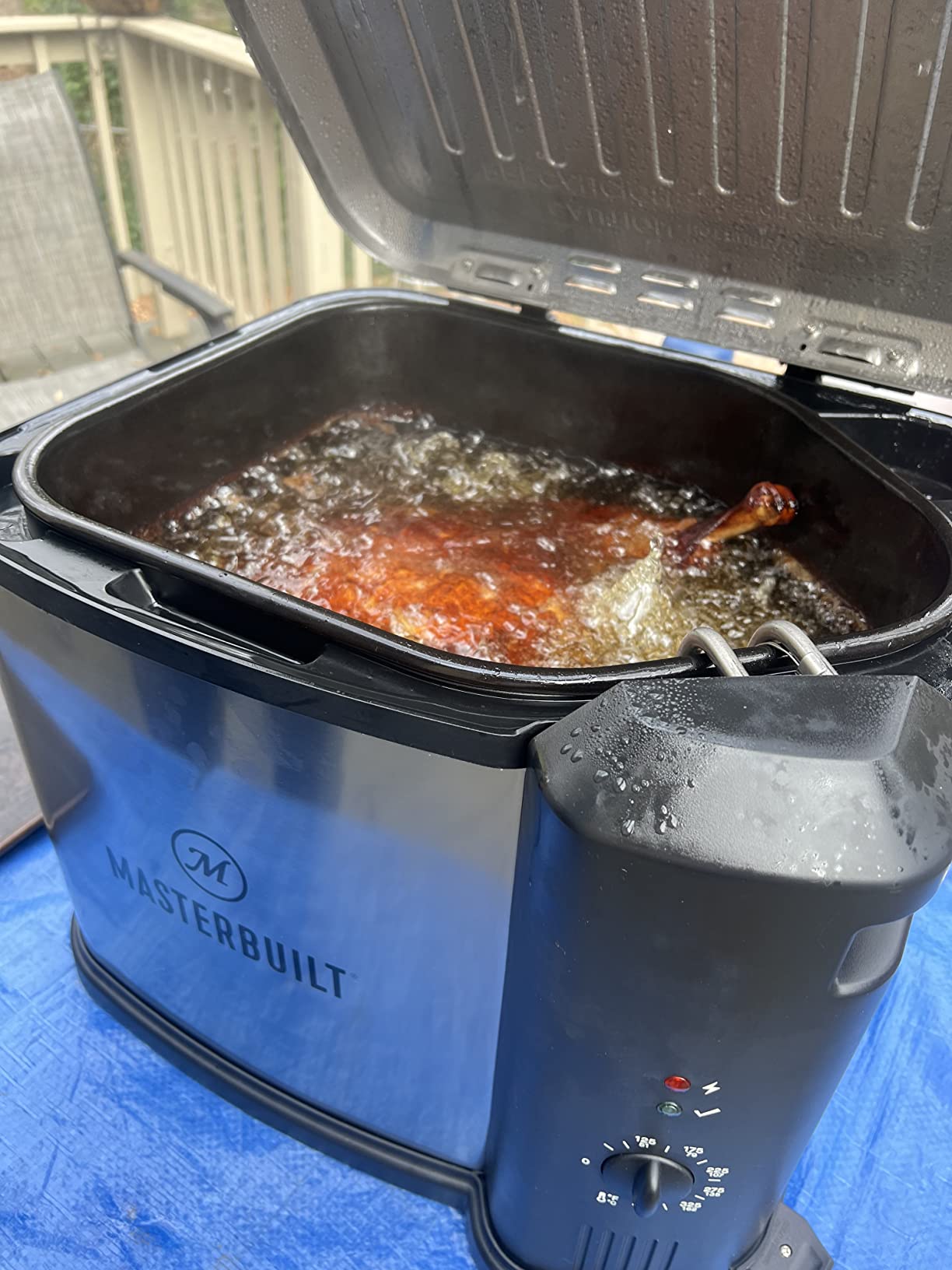 Masterbuilt 3-in-1 10 Liter XL Electric Turkey Fryer plus Boiler and Steamer Combination with Drain Basket and Breakaway Safety Cord in Stainless Steel customer photo 2