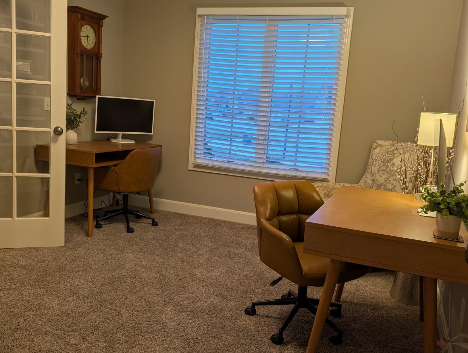Nathan James Parker Modern Home Office Writing, Computer or Laptop Desk with Open Storage Cubby and Small Drawer, Walnut customer photo 2
