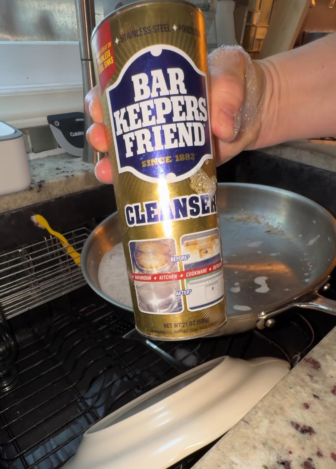 Amazon Basics Tri-Ply Stainless Steel Fry Pan, 12 inch, Silver, Evenly Distributes Heat, Sturdy Handle customer photo 2