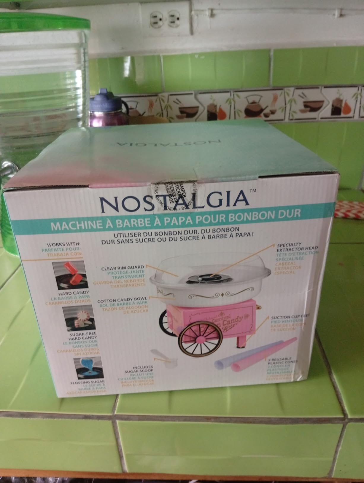 Nostalgia Vintage Cotton Candy Machine - Countertop Cotton Candy Maker With 2 Reusable Cones & 1 Sugar Scoop - Use Hard Candy or Sugar to Create Fluffy, Delicious Treats in Minutes-Pink customer photo 2