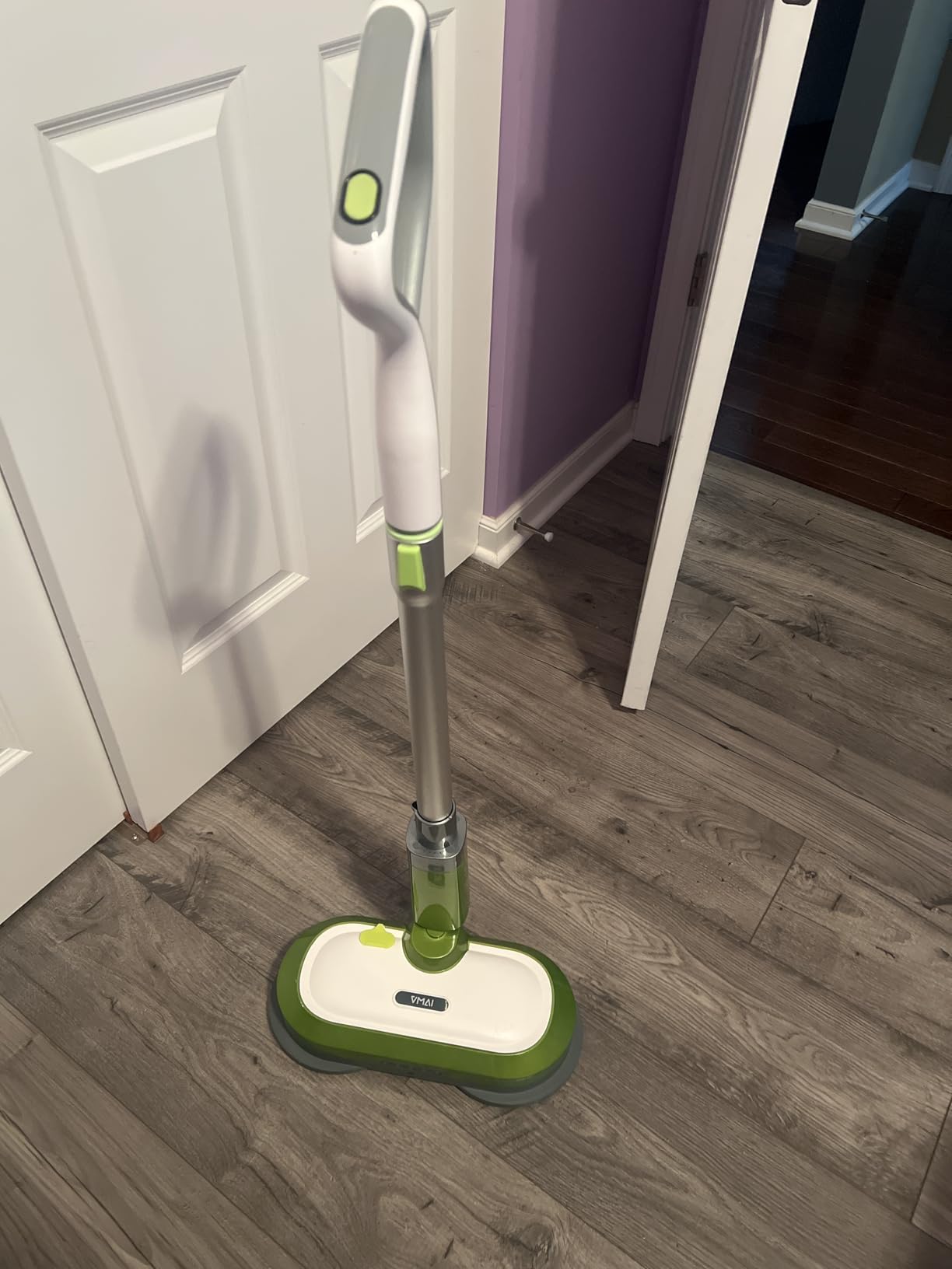 VMAI Cordless Electric Mop with Water Spray & Detachable Battery | Rechargeable Floor Spin Mop & Scrubber with LED Headlight, Washable Pads, Lightweight for Hardwood Tile Marble Floor Cleaning customer photo 1