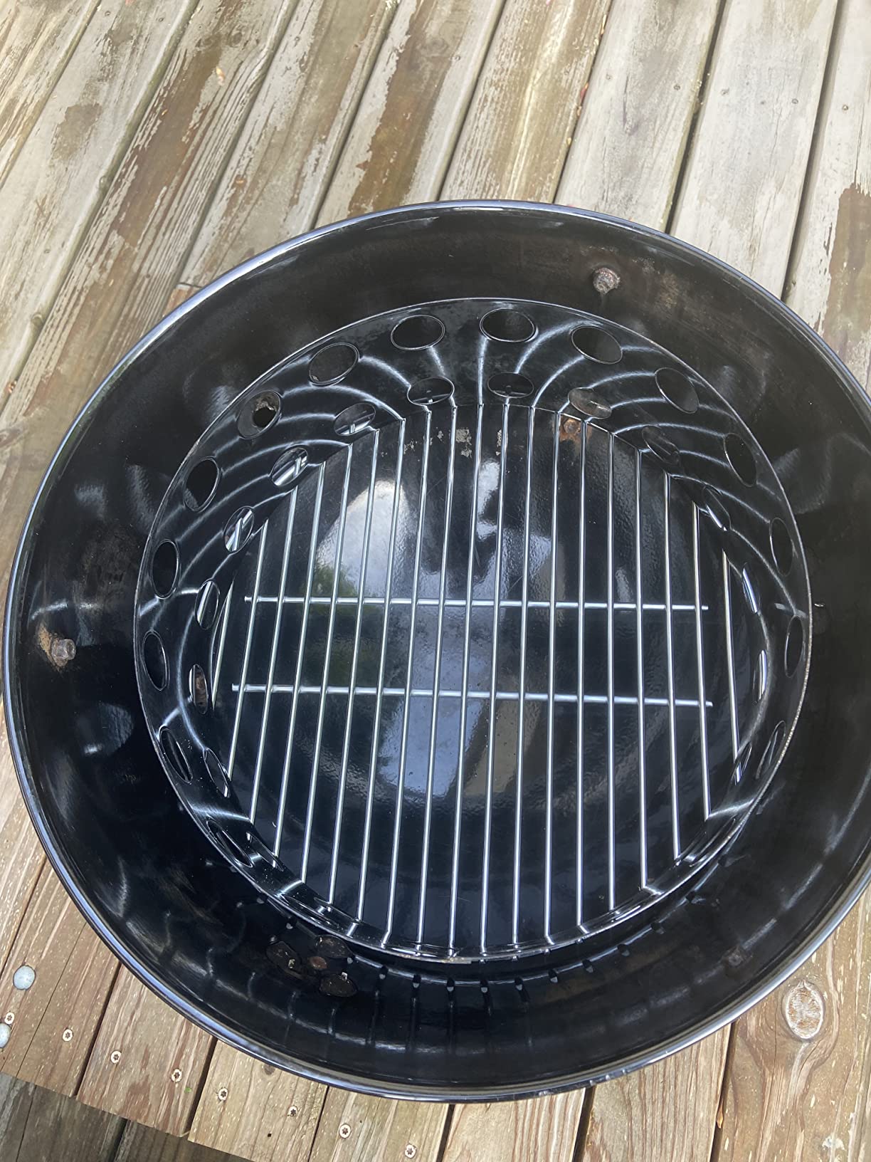 Uniflasy 8835 Cast Iron Grill Grate for Weber 22 and 22.5 in Kettle Grills Gourmet BBQ System | Searing Surface for Original Kettle, Master-Touch, Performer for Weber 22.5 inch Original Kettle Premium Charcoal Grill customer photo 1