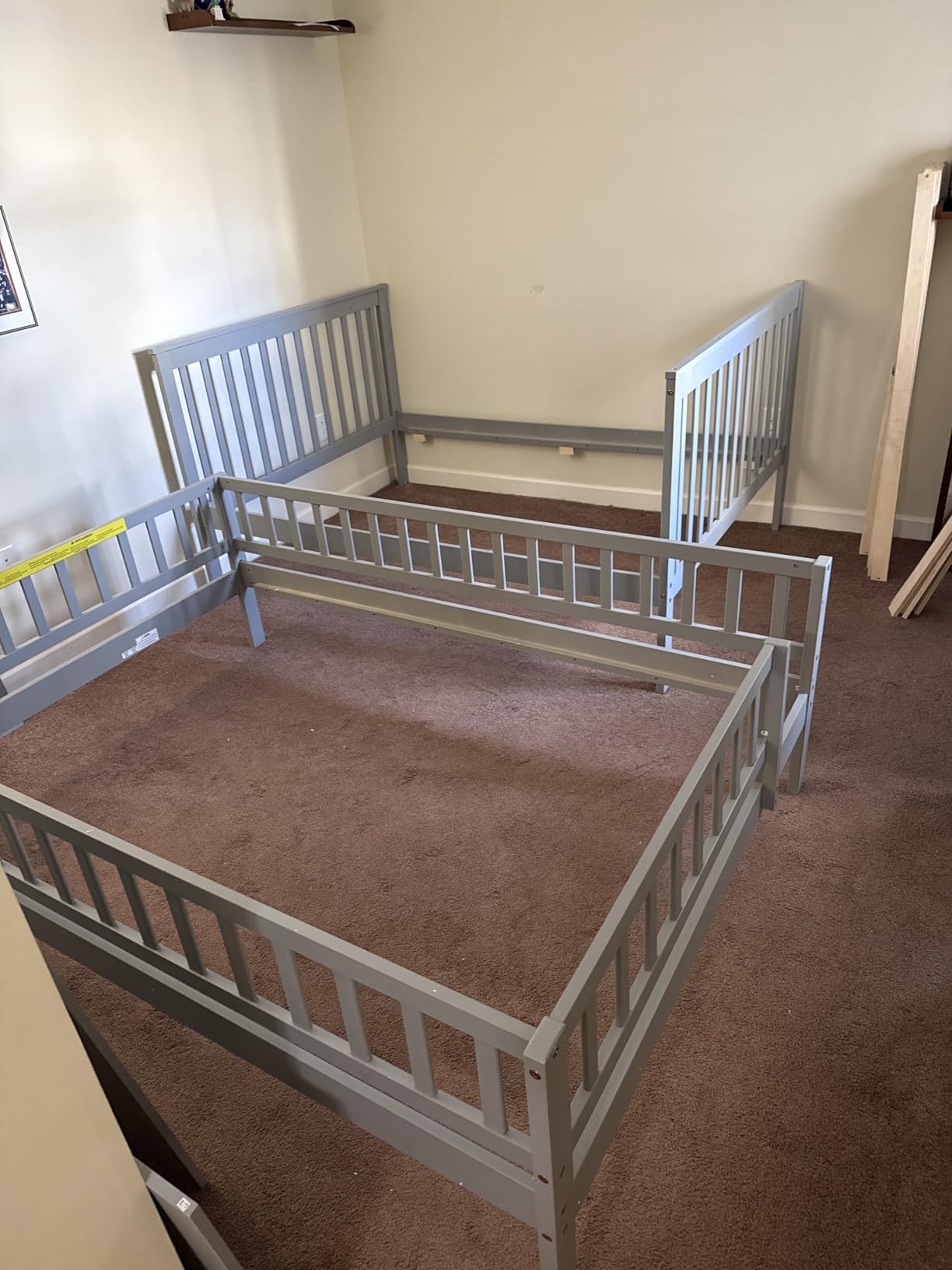 Bellemave Full Over Full Bunk Beds with Stairs Stairway Bunk Bed Frame with Storage Shelves for Teens Adult, Detachable Wood Full Bunk Bed, Gray customer photo 1