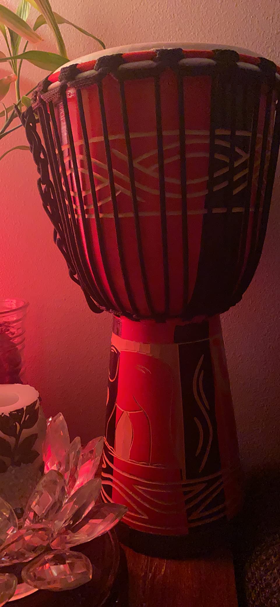 Djembe Drum, AKLOT African Drum Hand-Carved 8 inches Mahogany Goatskin Drumhead for Adults Starter Beginners customer photo 2