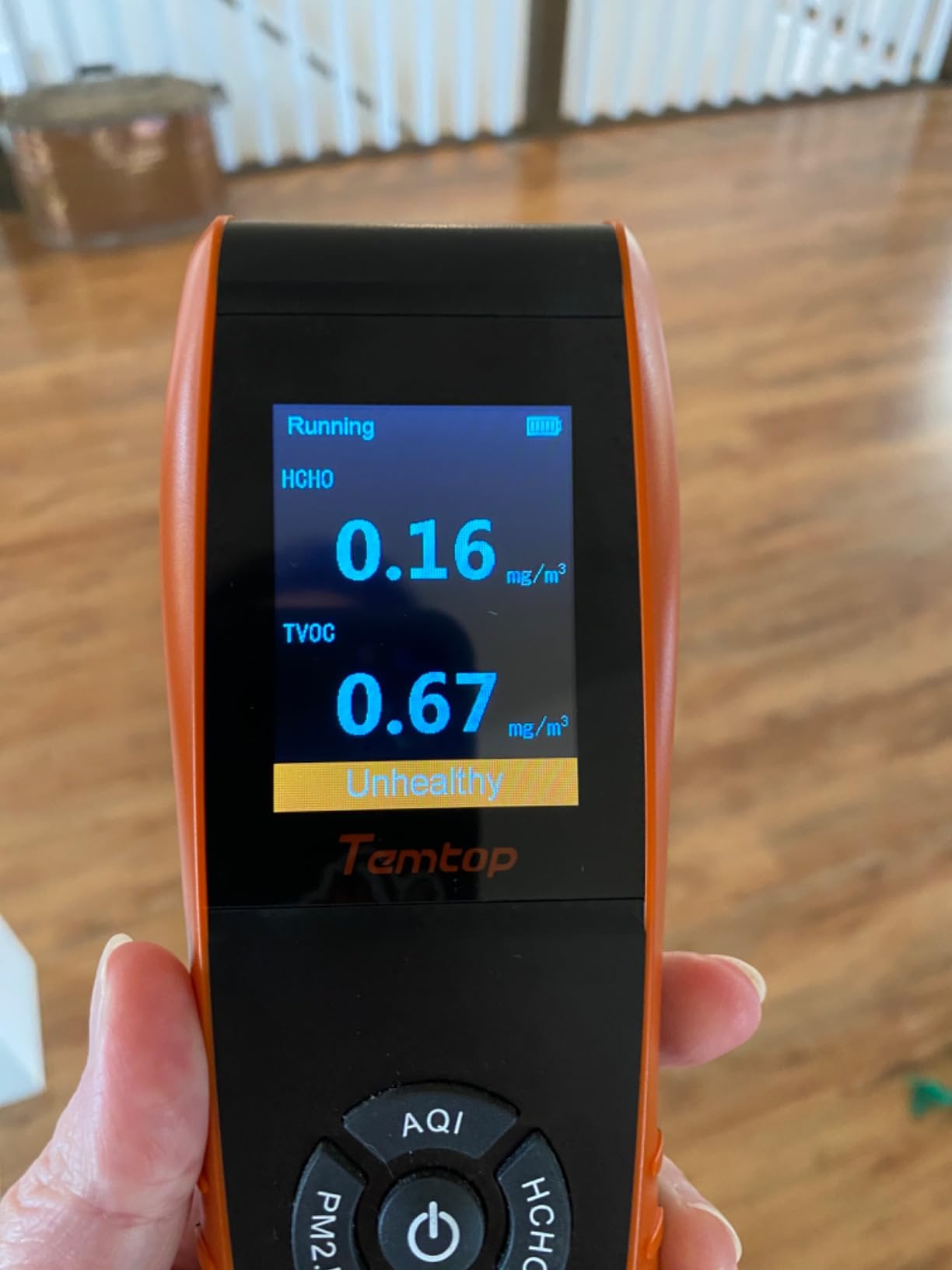 Temtop Air Quality Monitor PM2.5 PM10 Particle Counter, Formaldehyde, Temperature, Humidity, TVOC AQI Tester for Indoor/Outdoor Air Pollution Detection w/Data Export customer photo 1