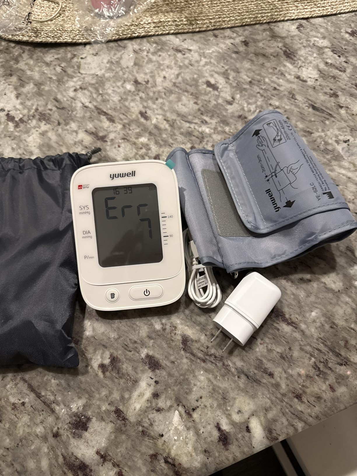 yuwell Blood Pressure Monitor, Large Upper Arm Blood Pressure Cuff, Digital Blood Pressure Machine for Home Use, Large Display, Stores 99 Readings, Voice Broadcasting with Power Adapter and Batteries customer photo 2