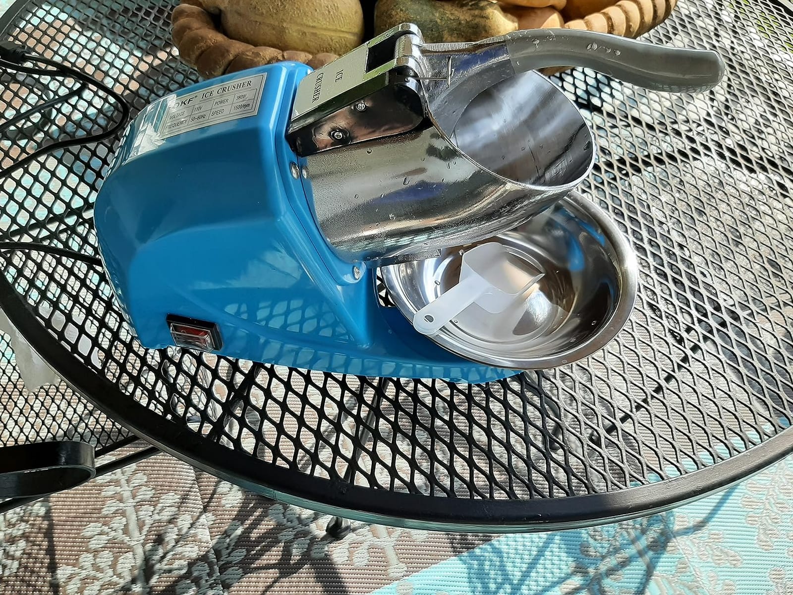 OKF Ice Shaver Prevent Splash Snow Cone Machine, Electric 3 Blades Shaved Ice Machine, 380W Ice Shaver Machine, 286lbs/hr Ice Crushers for Home Use, Ice Crusher with Free Ice Pick (Grey) customer photo 2