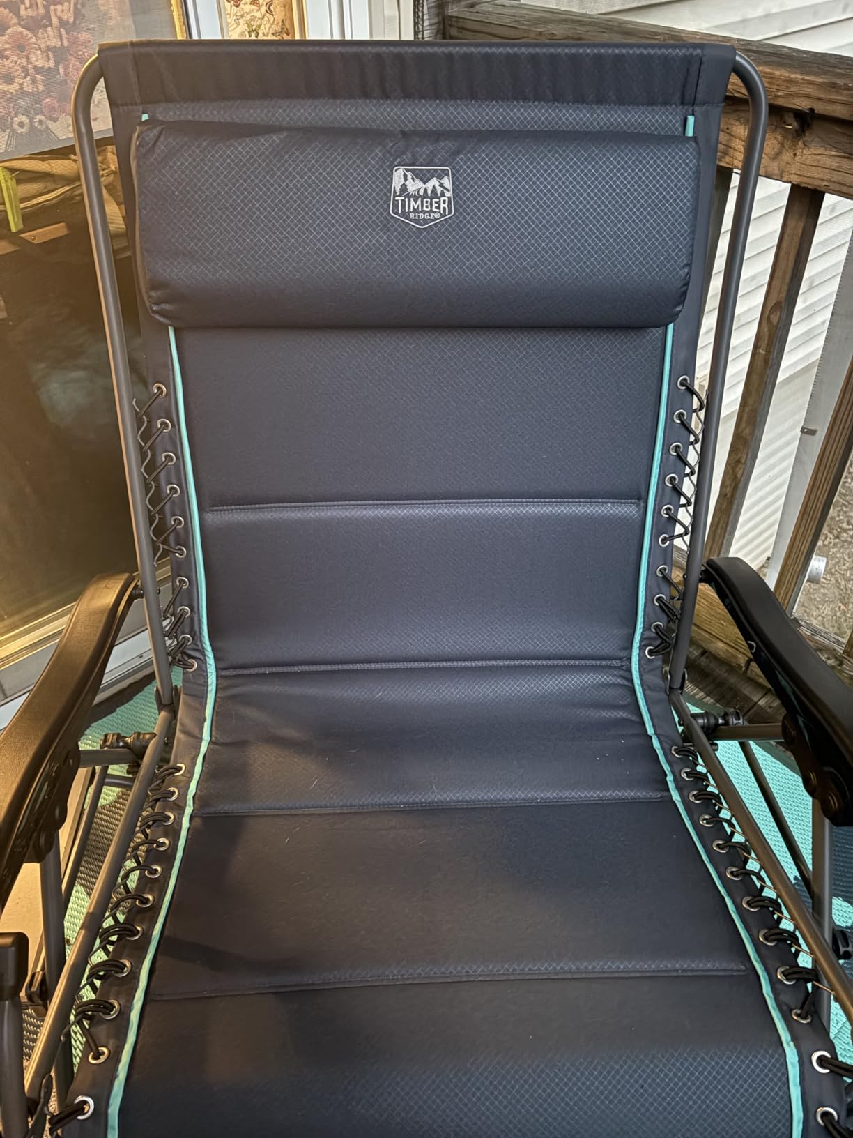 Timber Ridge Oversized Zero Gravity Chair, 33In Wide XXL Zero Gravity Reclining Chair with Side Table, Full Padded Lounge Chair for Outdoor Camping Patio Lawn, Heavy Duty Supports 500lbs, Grey-1 Pack customer photo 2