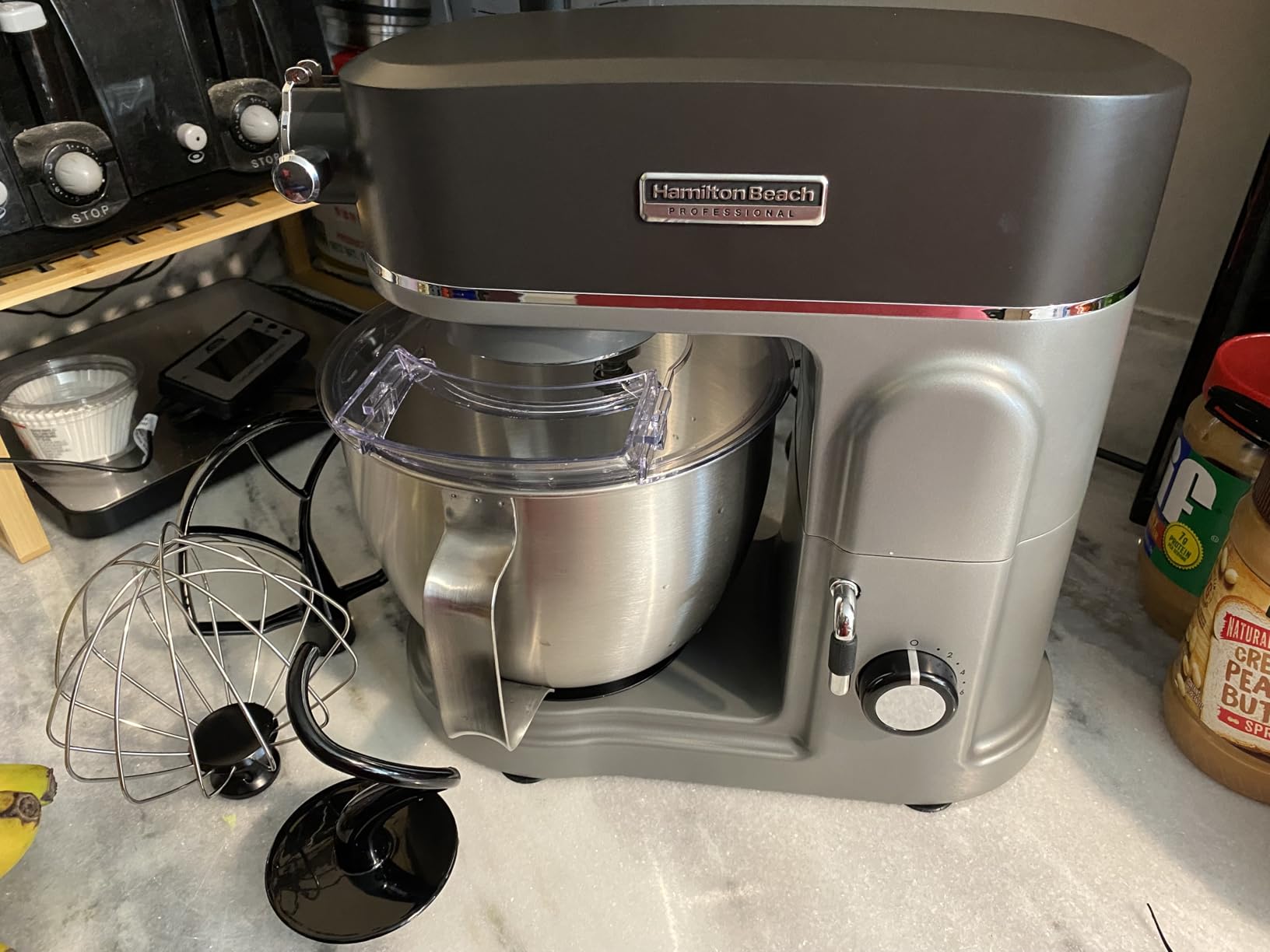Hamilton Beach Professional All-Metal 5 Qt Stand Mixer With 12 Speeds | Stainless Steel Bowl | 450 Watts| Attachment Hub | Flat Beater, Dough Hook, Whisk | Tilt-Back Head | Stainless Steel | 63240 customer photo 2