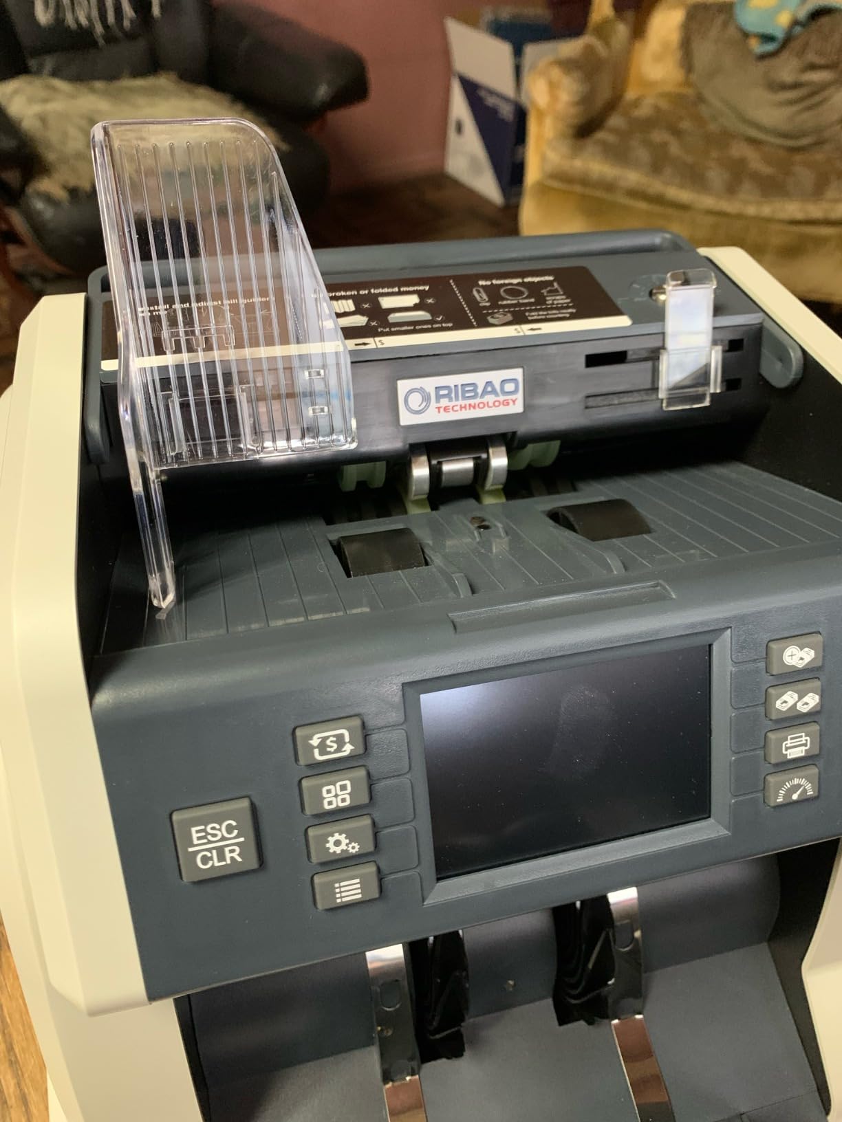 RIBAO BC-40 Mixed Denomination Money Counter Machine, Value Counting, Bill Counter Multi Currency, CIS/UV/MG/IR Counterfeit Detection for Business customer photo 1