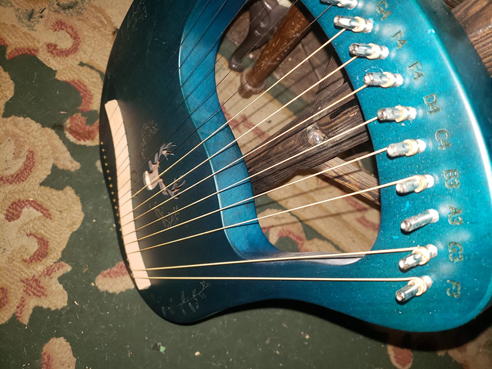 Lyre Harp, 19 Metal Strings Maple Saddle Mahogany Body Lyra Harp with Bag key included customer photo 1