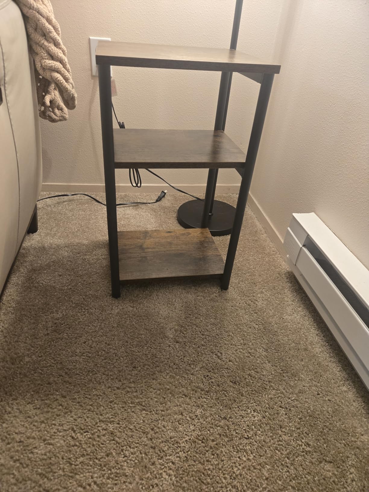 VASAGLE Side Table, Small End Table, Tall Nightstand, Steel Frame | For Living Room, Bedroom, Office, Bathroom, Rustic Brown and Ink Black ULET273B01 customer photo 2