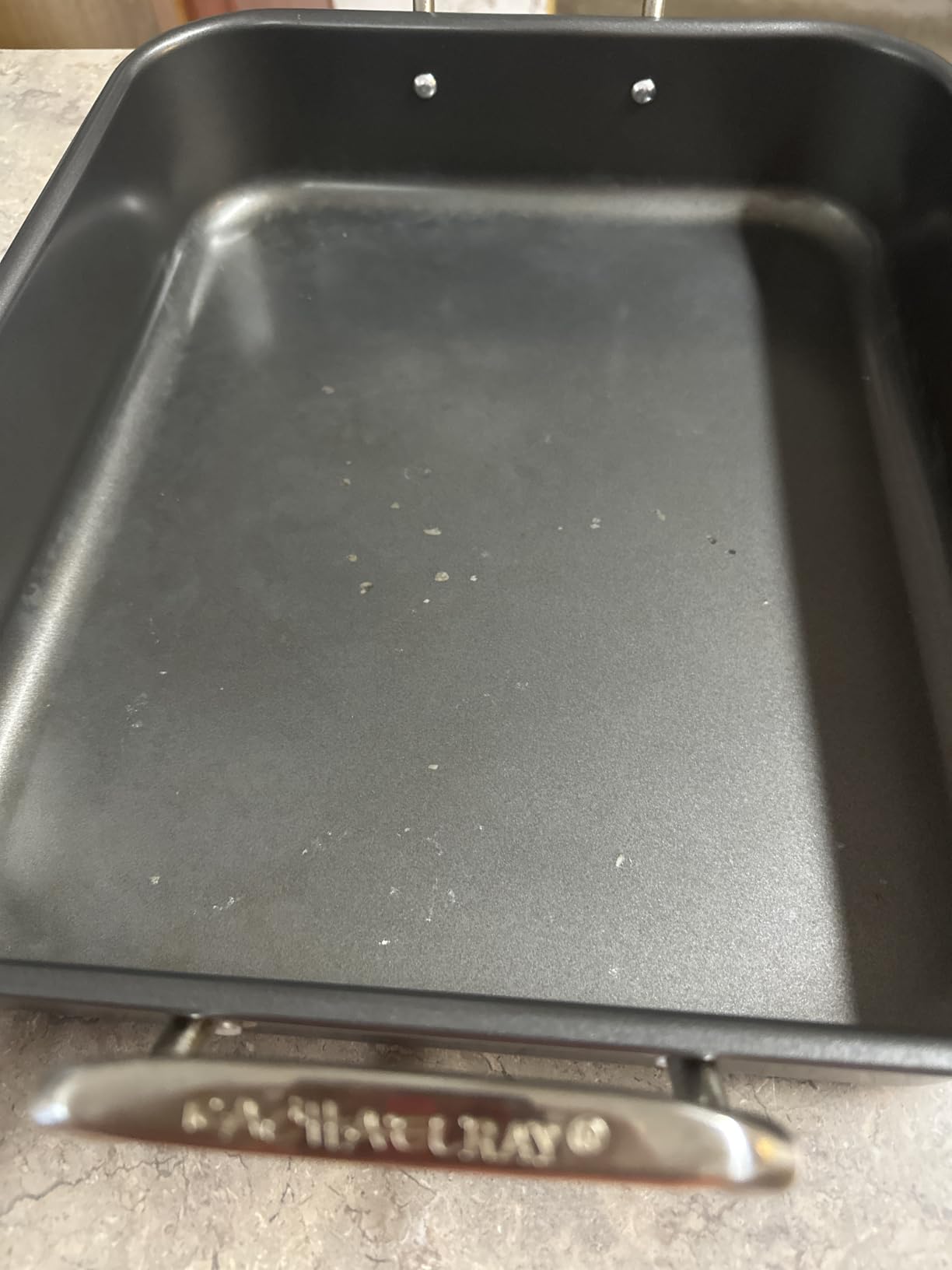 Rachael Ray Nonstick Roasting Pan with Rack | Easy cleanup, large baking pan with reversible rack, oven safe to 450°F, 16.5-inch x 13.5-inch roaster customer photo 2