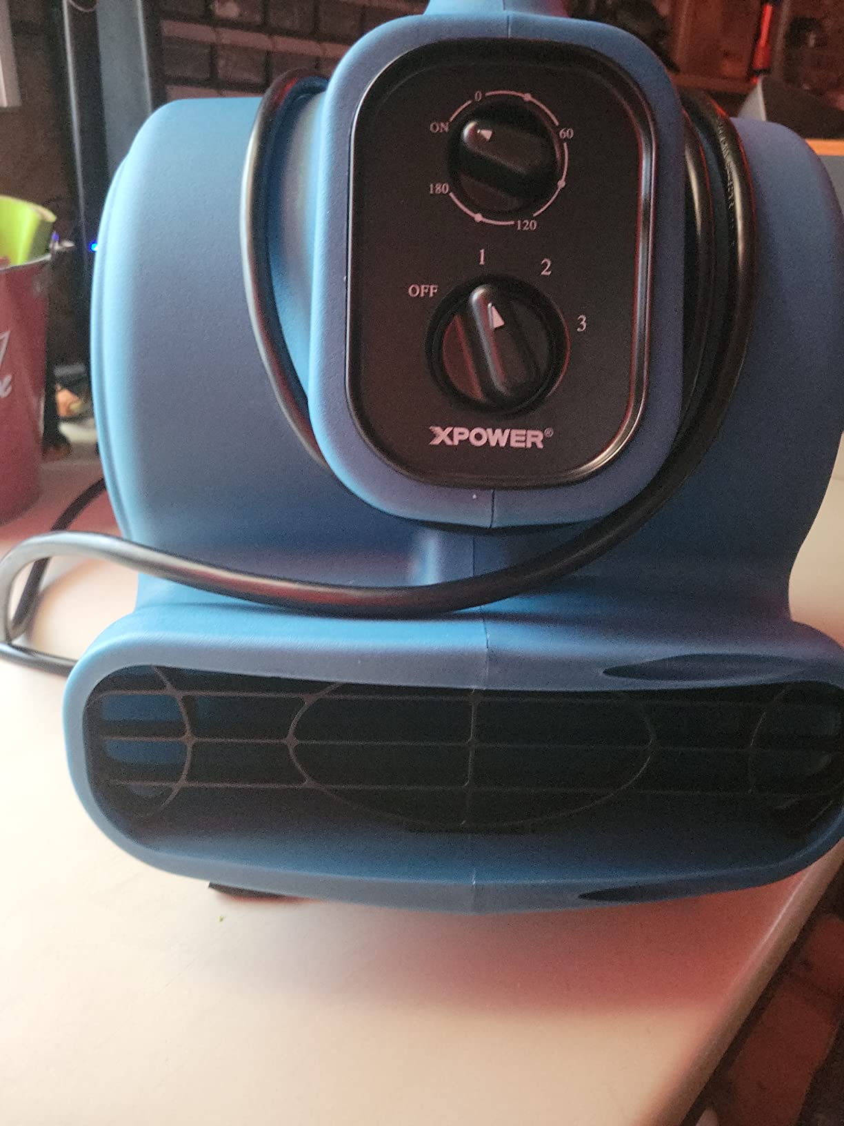 XPOWER P-230AT Mini Mighty 1/4 HP 925 CFM Centrifugal Air Mover, Carpet Dryer, Floor Fan, Blower, Stackable, Daisy Chain, for Water Damage Restoration, Janitorial, Plumbing, Home Use customer photo 2