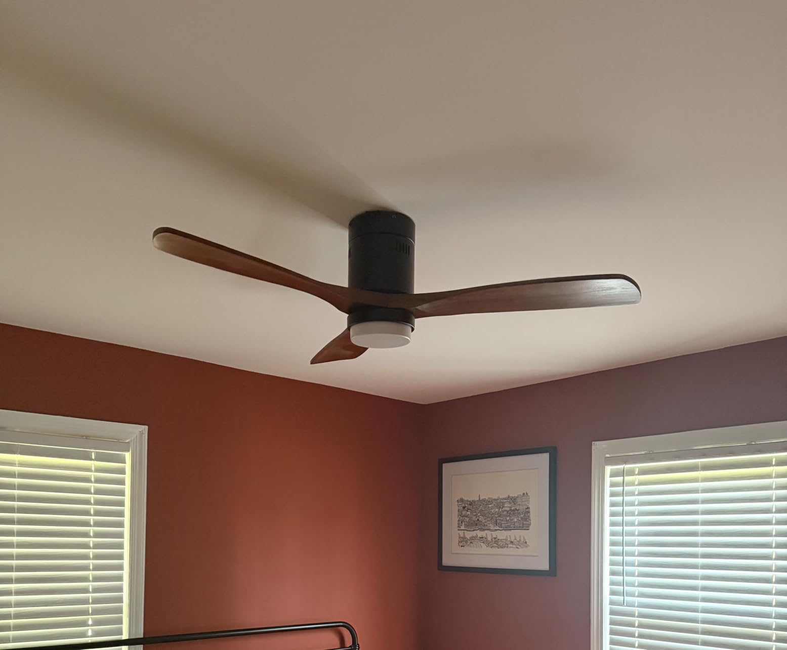 Sofucor 52 Inch Wood Ceiling Fans with Lights and Remote, Low Profile | Flush Mount, Quiet Reversible DC Motor, 3CCT Dimmable, 6 Speeds, Indoor/Outdoor/Bedroom/Living Room/Farmhouse/Patio, Brown customer photo 2