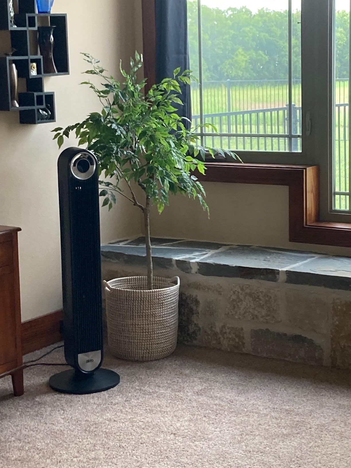 DREO Tower Fan for Bedroom, Upgraded DC 28ft/s Velocity, 9 Speeds | Quiet Standing Fan, 90° Oscillating Cooling Fan, 4 Modes, 12H Timer, Bladeless Fan Powerful for Home, Black customer photo 2