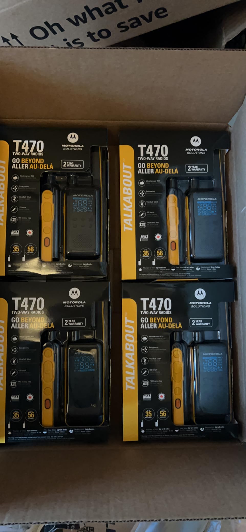 Motorola Solutions T470 Two-Way Radio Black W/Yellow Rechargeable Two Pack customer photo 2