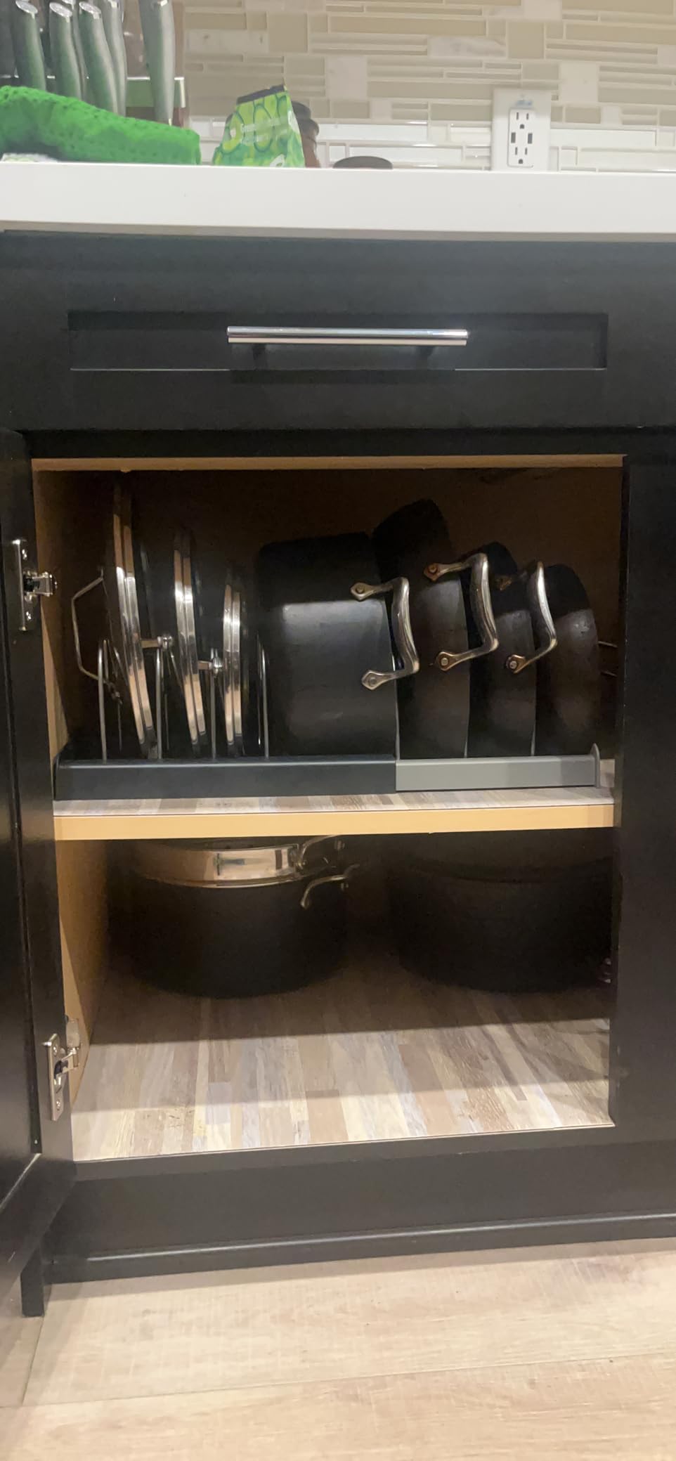 Joseph Joseph DrawerStore Expanding Cookware Organizer, Space saving storage for pan lids, baking trays - Grey customer photo 2