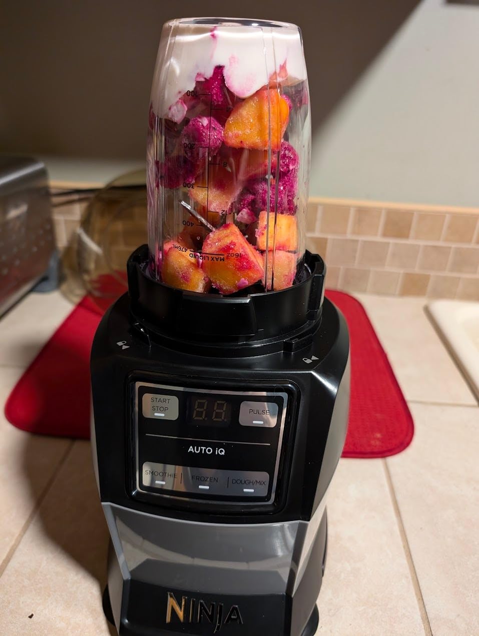Ninja Compact Kitchen System, Auto-iQ, 1200W, 72oz Pitcher, Grey, AMZ493BRN | 3 functions for smoothies, dough & frozen drinks with Auto-iQ. 72-oz pitcher, 40-oz processor bowl, 18-oz cup. customer photo 2