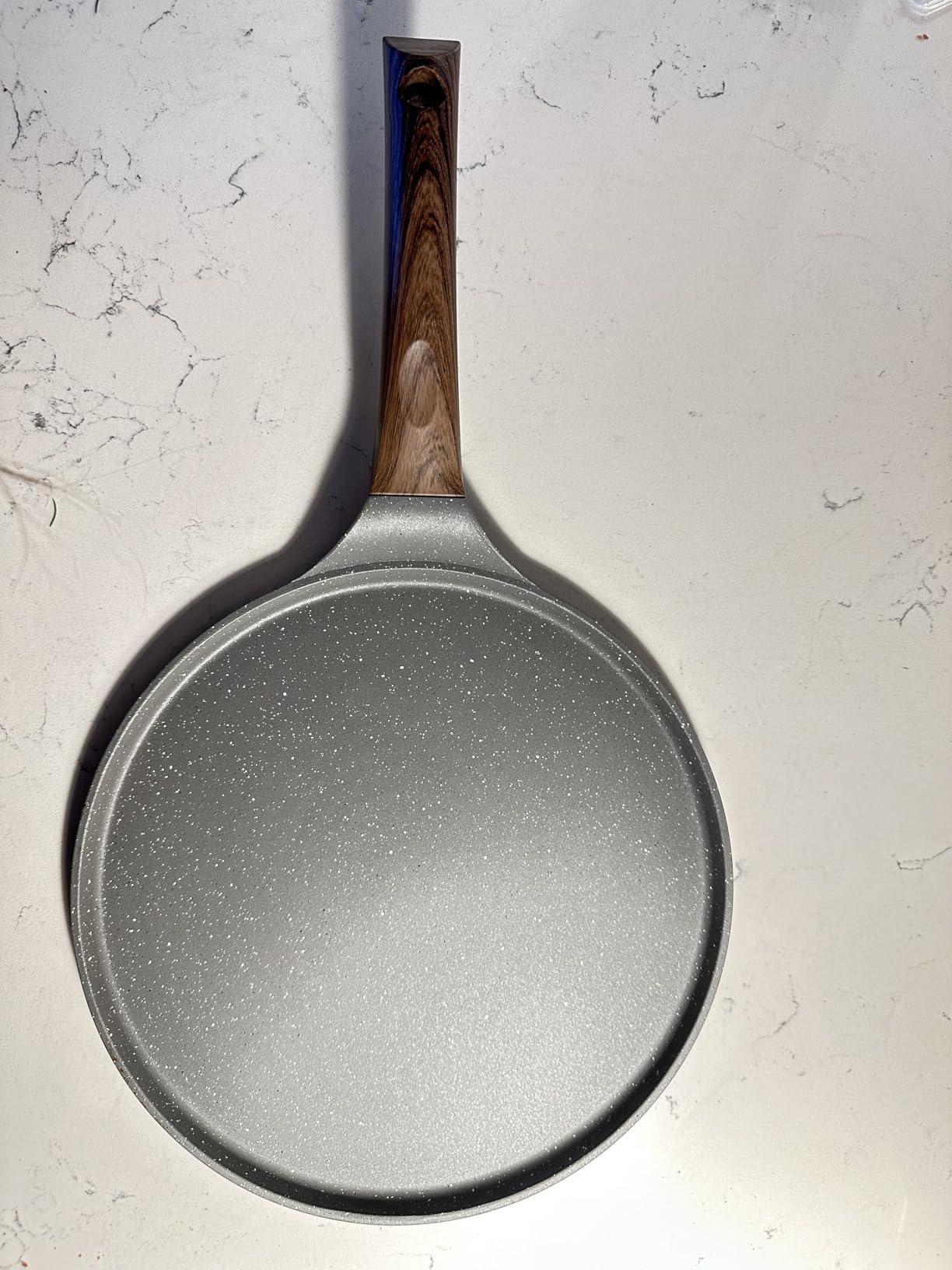 SENSARTE 10 Inch Nonstick Crepe Pan Granite Coating Pancake Pan Gray | Swiss Granite Coating Dosa Pan Pancake Flat Skillet Tawa Griddle with Stay-Cool Handle, Induction Compatible customer photo 1