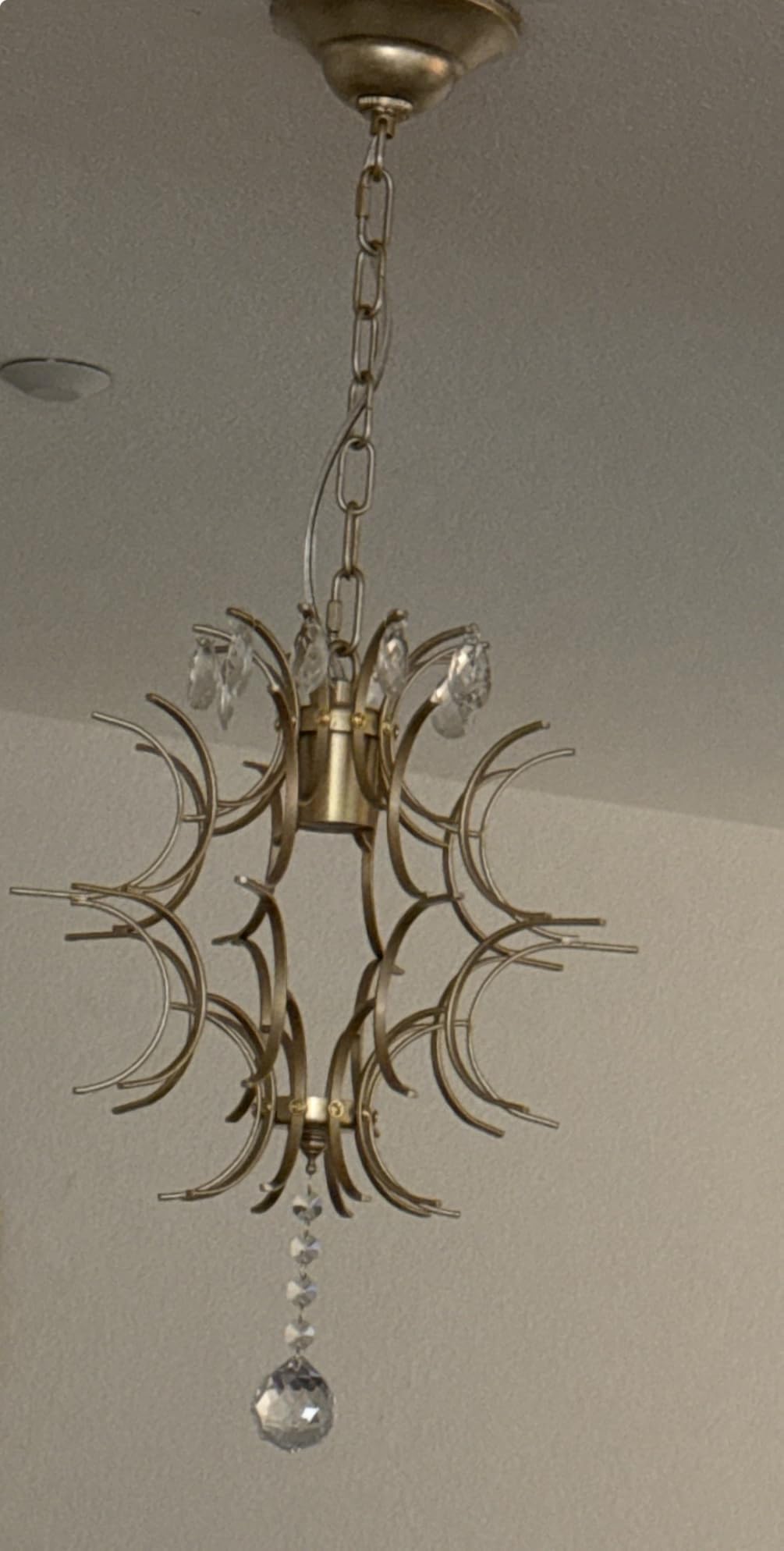 Bestier Modern Gold Pendant Chandelier Crystal Raindrop Lighting Ceiling Light Fixture Lamp for Dining Room Bathroom Bedroom Livingroom Entryway customer photo 1