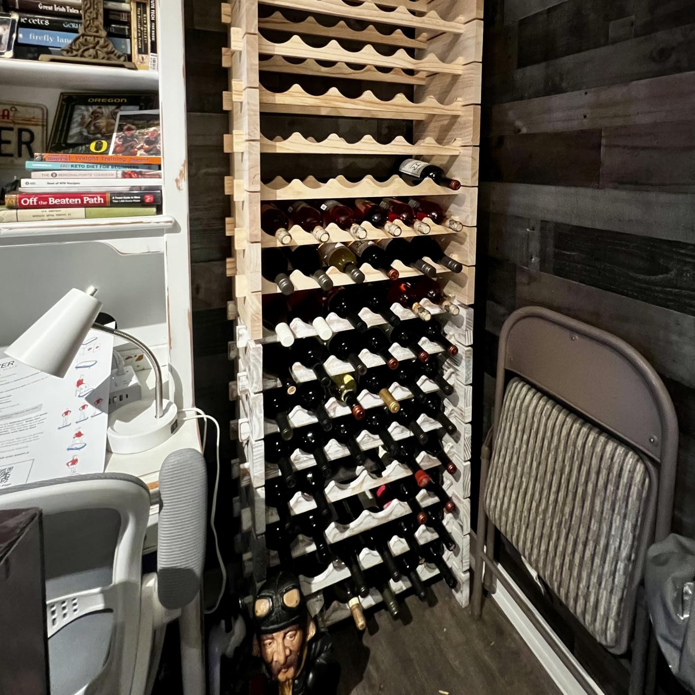 Wine Rack Solid Wood Stackable Storage Wooden Wine Rack Wine Cabinet (60 Bottles, Natural Color) customer photo 1