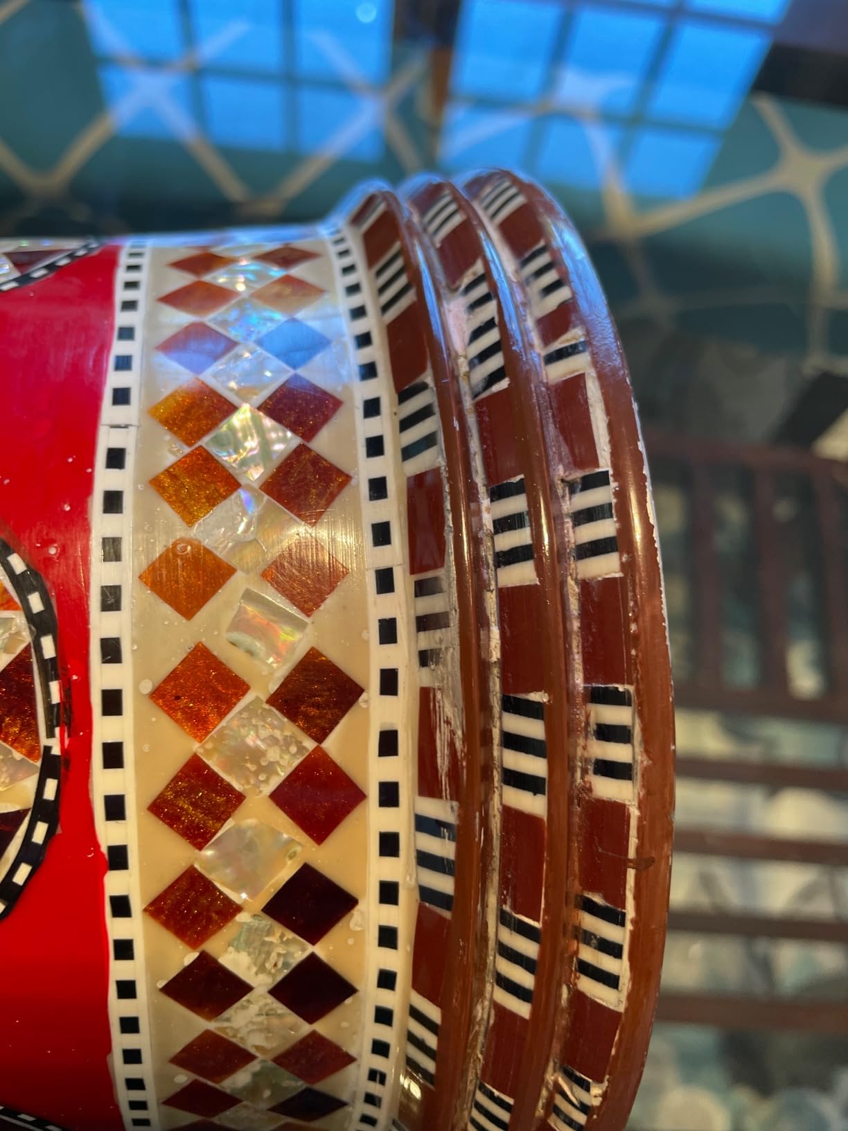 Artisan Edition Doumbek with Cast Aluminum Shell and Mother Of Pearl Inlay - MADE IN EGYPT - 8 3/4