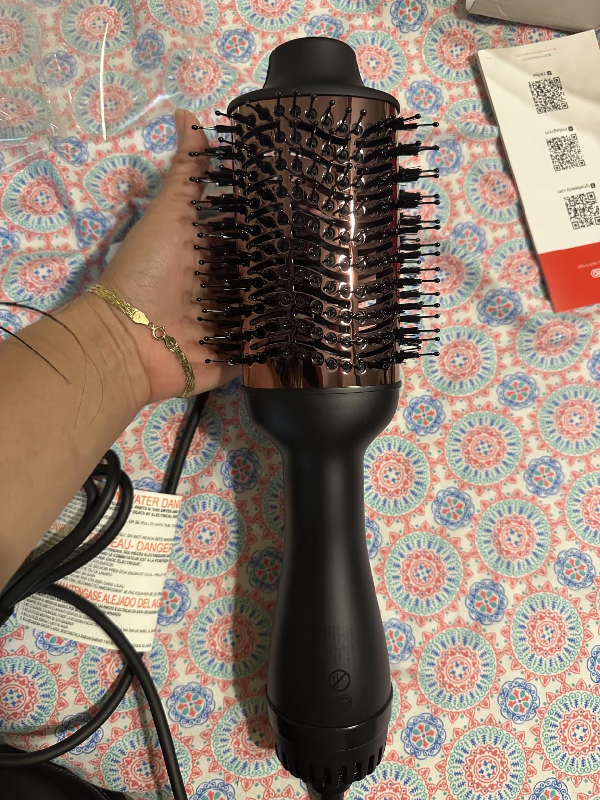 TYMO Hair Dryer Brush Blow Dryer Brush in One, 4 in 1 Ionic Hairdryer and Styler Volumizer with Oval Titanium Barrel, Hot Air Straightener for Smooth Frizz-Free Blowout, Gold, 2.85 Inch customer photo 2
