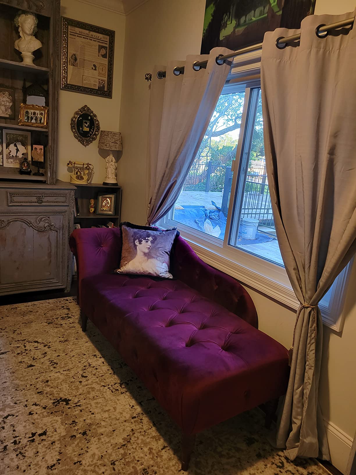 Jennifer Taylor Samuel Tufted Chaise Lounge (Olive Green Performance Velvet) customer photo 1