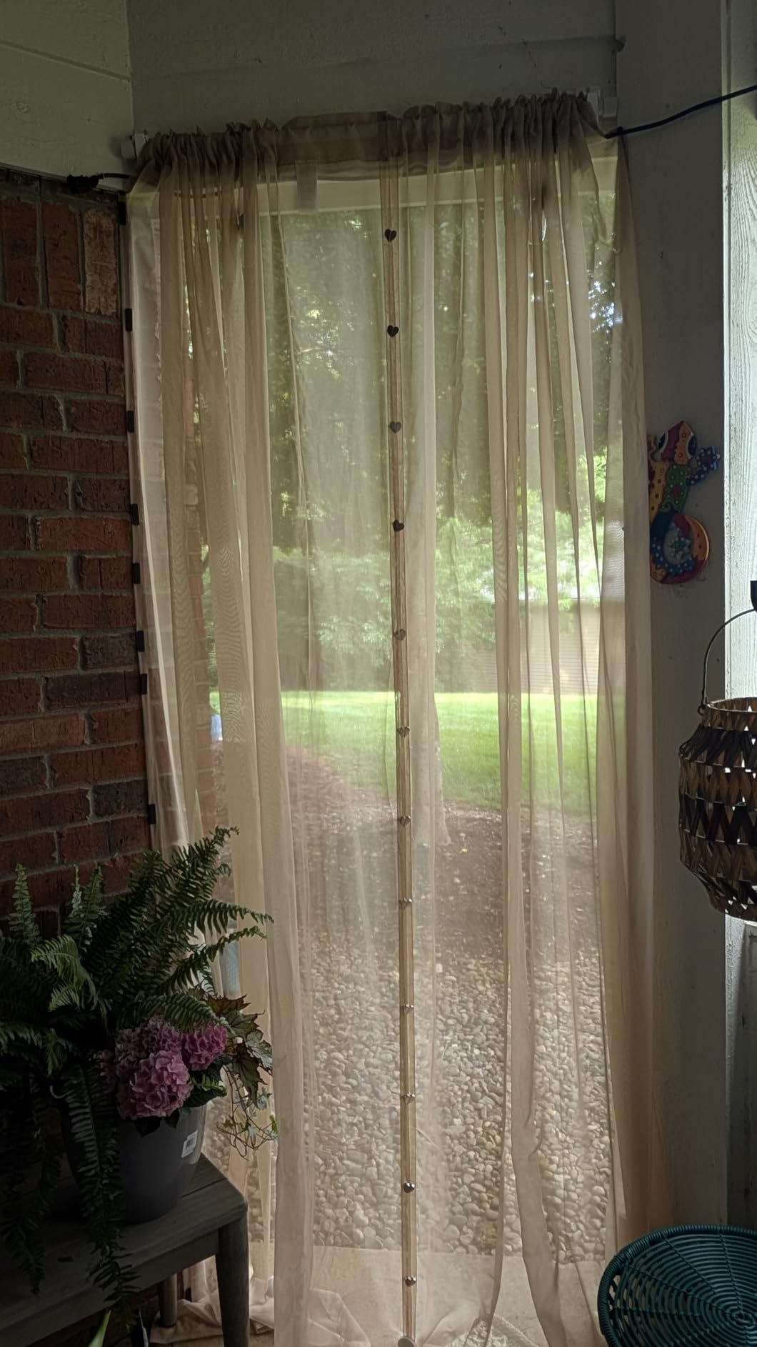 MIULEE White Waterproof Outdoor Sheer Curtains for Patio 54W x 84L | Voile sheer fabric, 2 panels, waterproof, privacy protection, rod pocket hanging, suitable for porch, pergola, cabana, gazebo customer photo 1