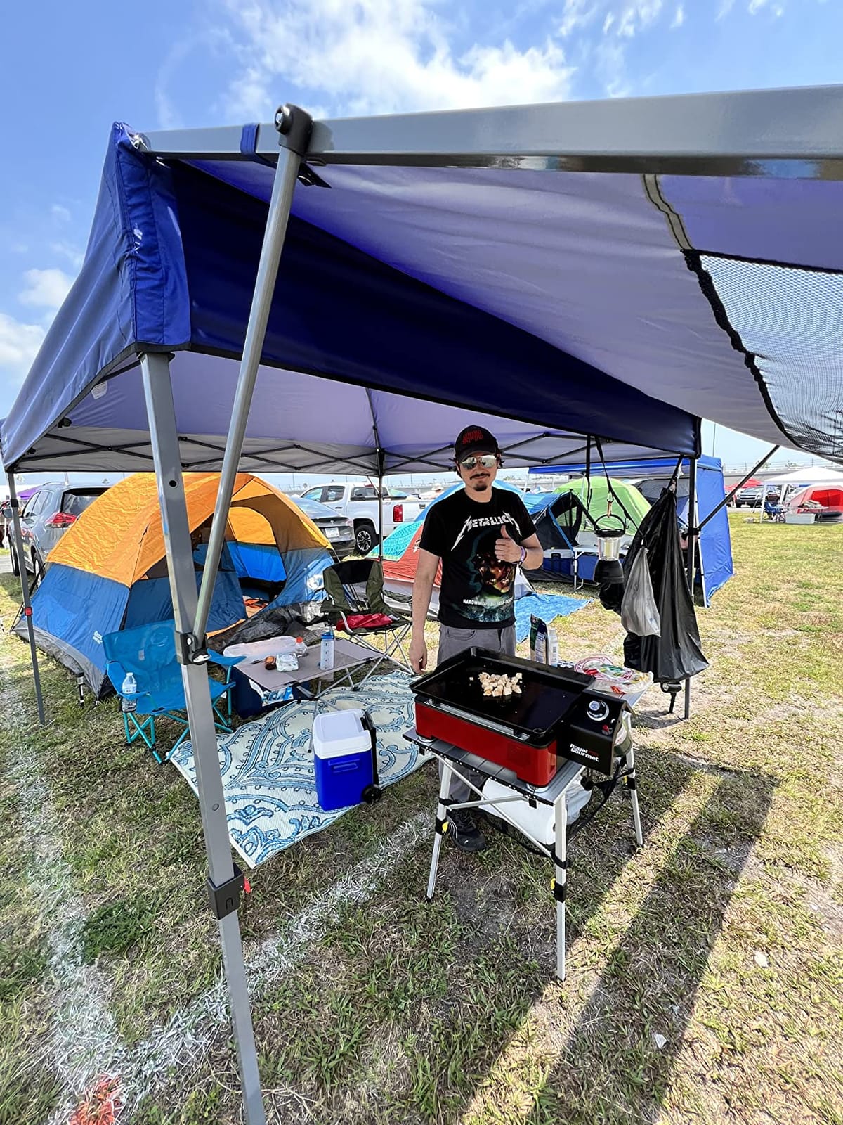 EAGLE PEAK 17x10 Pop up Gazebo Canopy Tent, Dual Awnings, Blue | Easy Setup PeakPush Center Lock, Heavy Duty Instant Canopy Outdoor Event Shelter Tailgate, Adjustable Awnings, Wheeled Bag customer photo 1