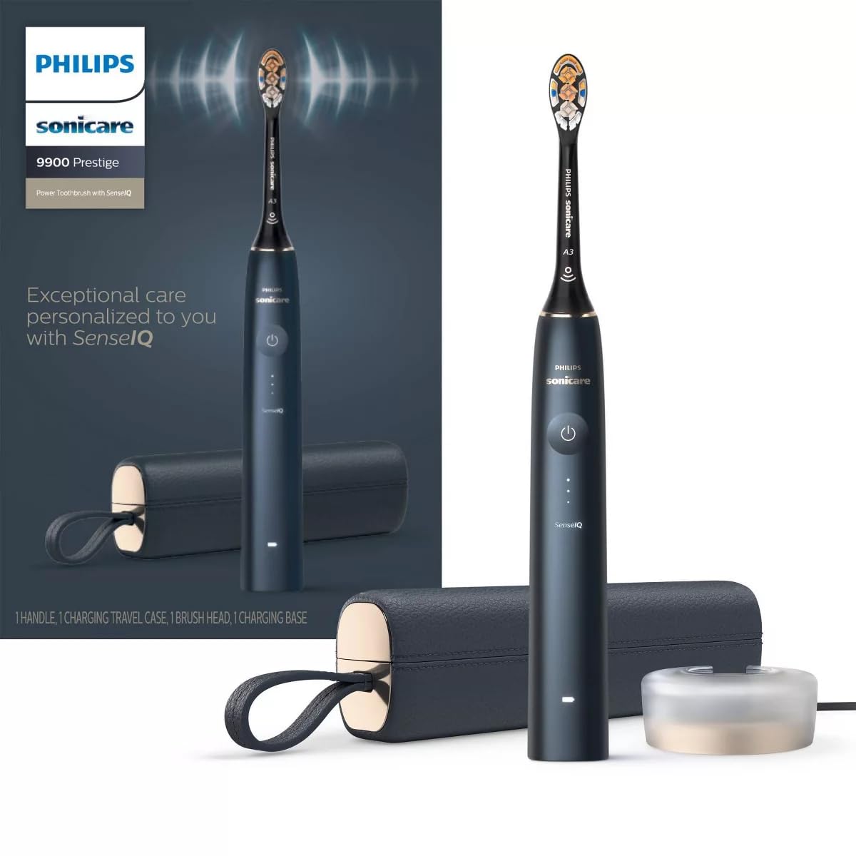 Philips Sonicare 9900 Prestige Electric Toothbrush, 1 Brush Head, Blue | SenseIQ Adaptive Protection, 15 Brush Settings, App Connected, Charging Travel Case, HX9990/12 customer photo 2