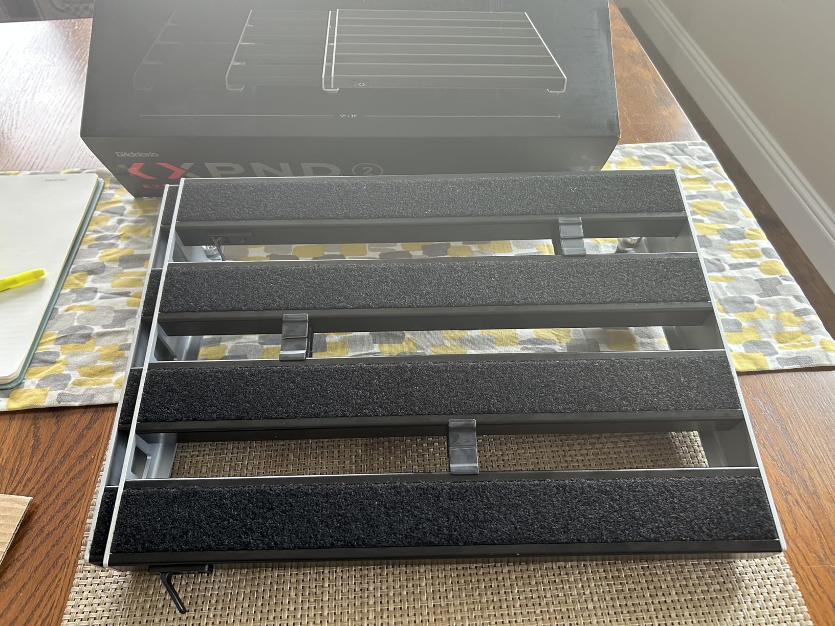 D'Addario Xpnd Pedalboard - 2 (PW-XPNDPB-02) | D'Addario XPND pedalboard gear offers expandable setup, durable transport, clean cable routing and stage-ready organization. customer photo 1