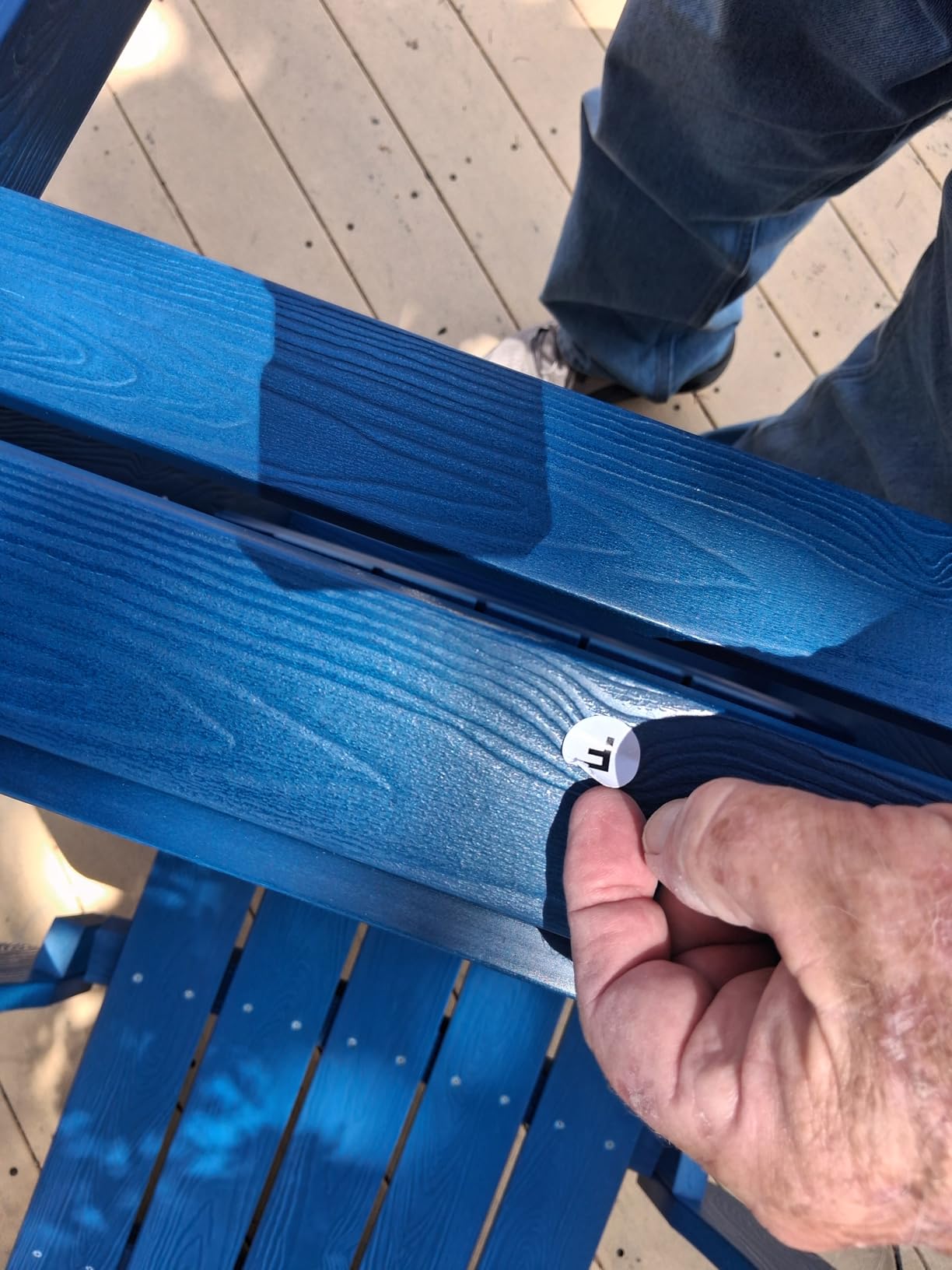 Adirondack Chair with Cup Holder, All-Weather Outdoor Chair, Blue | HIPS Plastic Fire Pit Chair with Wood Texture, Weather Resistant Lawn Chair for Outside Patio Garden Porch Deck Backyard customer photo 1