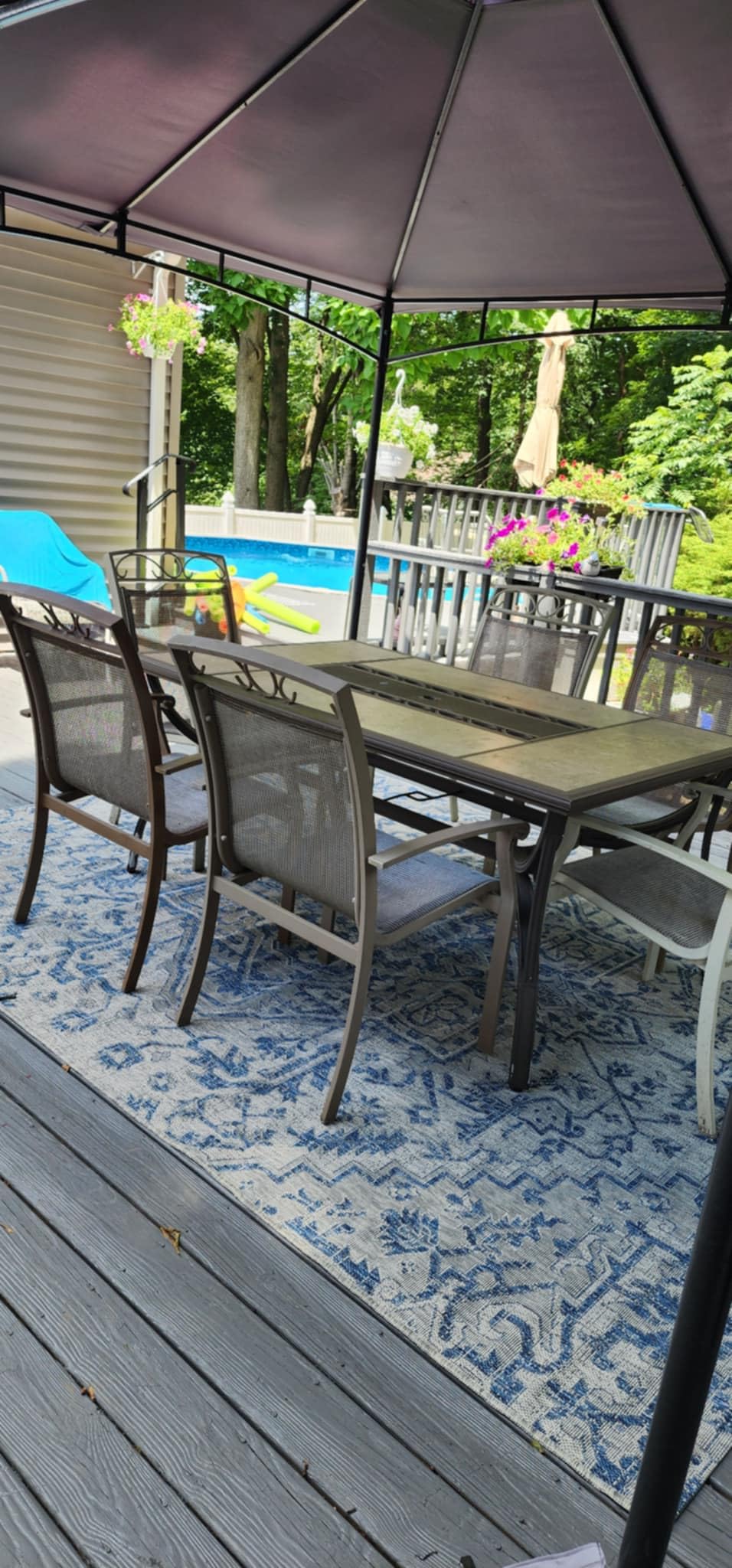 JONATHAN Y Boho Medallion Indoor Outdoor Area Rug 9X12 Navy/Gray, Estrella Textured Weave for Backyard, Patio, Porch, Easy-Cleaning, High Traffic, Pet-Friendly, Non-Shedding customer photo 2