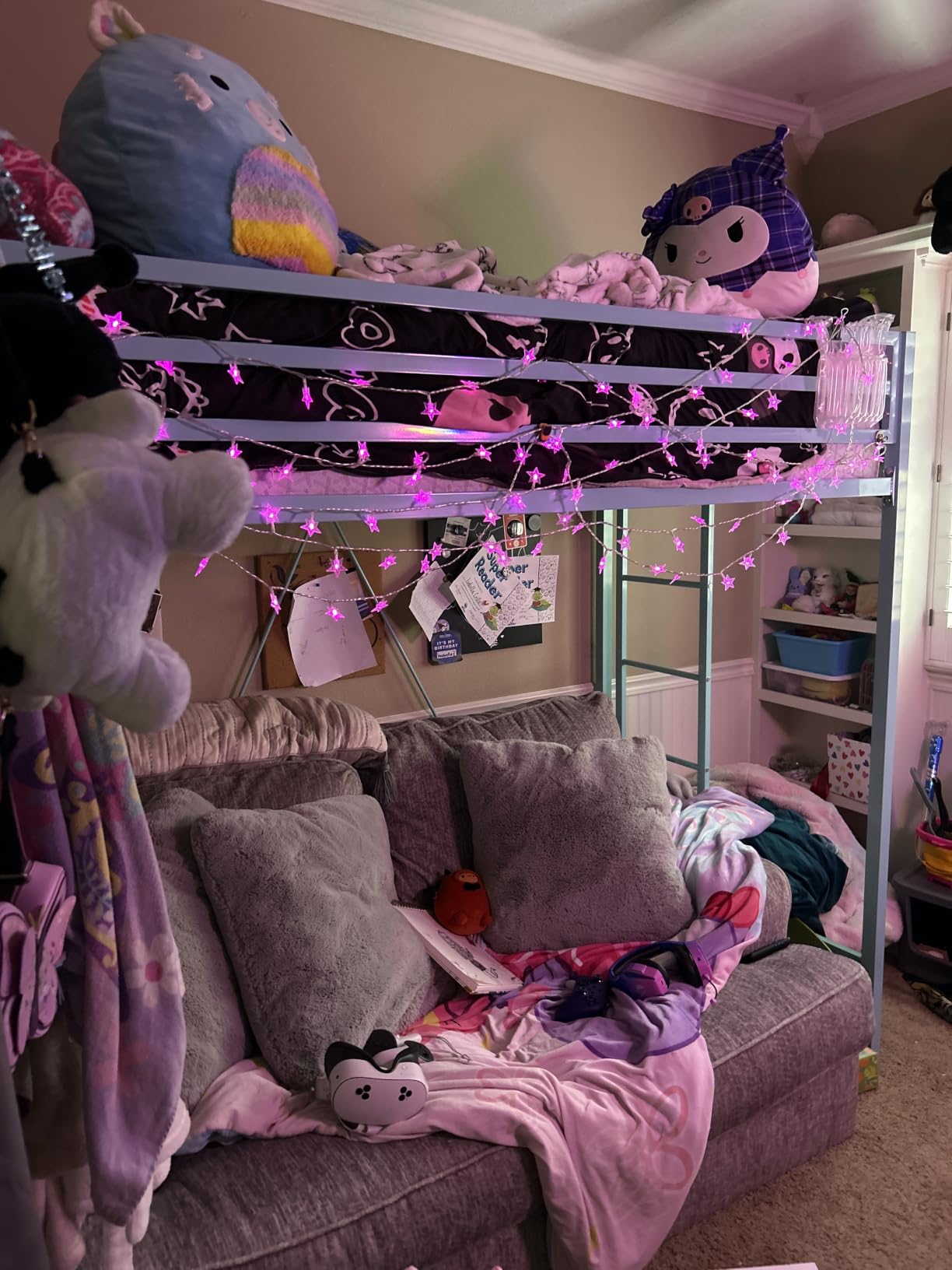 SHA CERLIN Loft Bed Twin Size with Ladder and Guardrail, Black | Heavy Duty Metal Slats Support, No Box Spring Needed, Small Space Saving Furniture for Bedroom Dorm customer photo 2