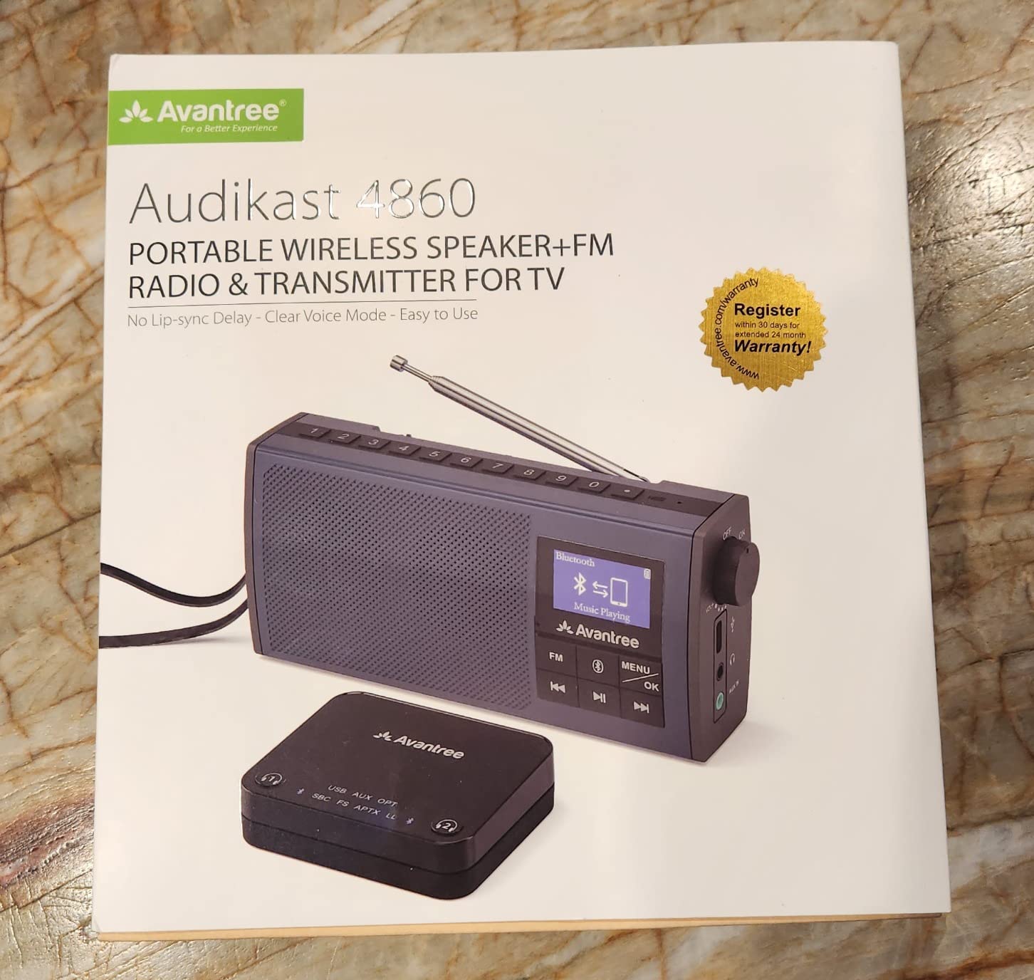 Avantree Wireless Portable TV Speaker & FM Radio 2-in-1, with Low Latency Bluetooth TV Transmitter, Ideal for Seniors, Hard of Hearing - Audikast 4860 customer photo 1