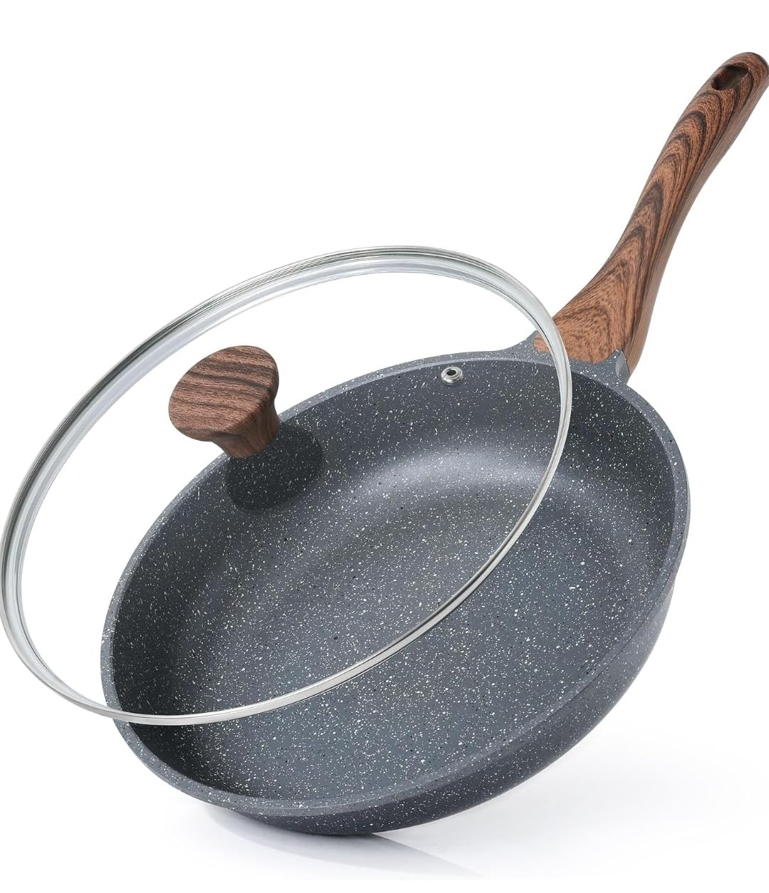 SENSARTE 10inch Nonstick Frying Pan Chef's Pan with Glass Lid | Omelette Pan with Cover, Healthy Egg Pan Skillet Kitchen Cooking Pan, Granite Coating, PFOA/PFOS Free customer photo 1