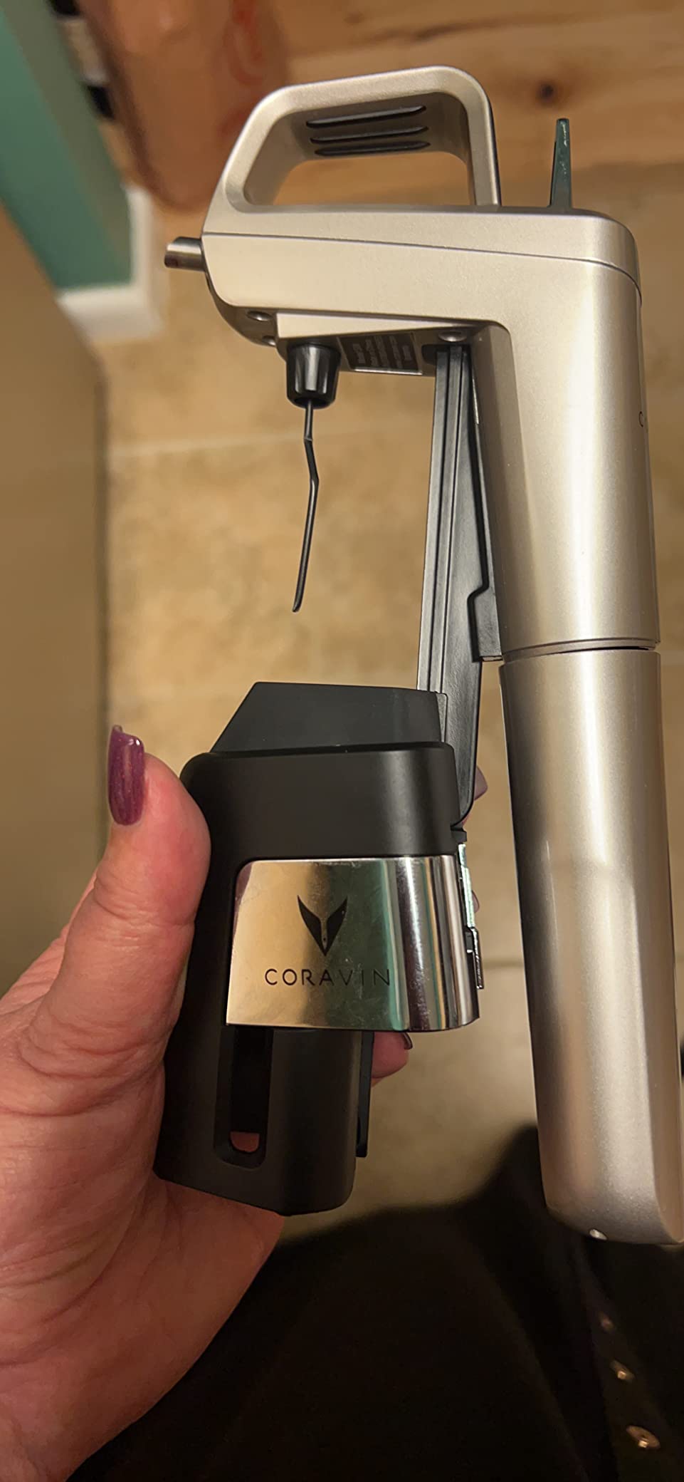 Coravin Timeless Six Plus Wine Preservation System - By-the-Glass Wine Saver - With 3 Pure Argon Gas Capsules, 6 Screw Caps & Wine Aerator - Burgundy customer photo 2