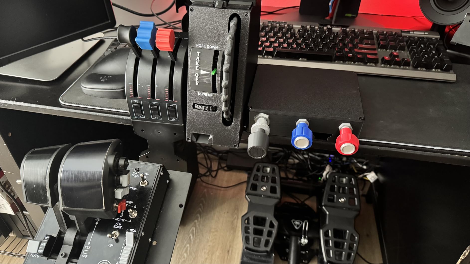 Flight Sim Stuff - Vernier Controls - Throttle, Propeller, and Mixture TPM | Flight Simulator Controls, True Vernier Controls for Mixture and Prop, Throttle Friction Lock, PC/Mac customer photo 1