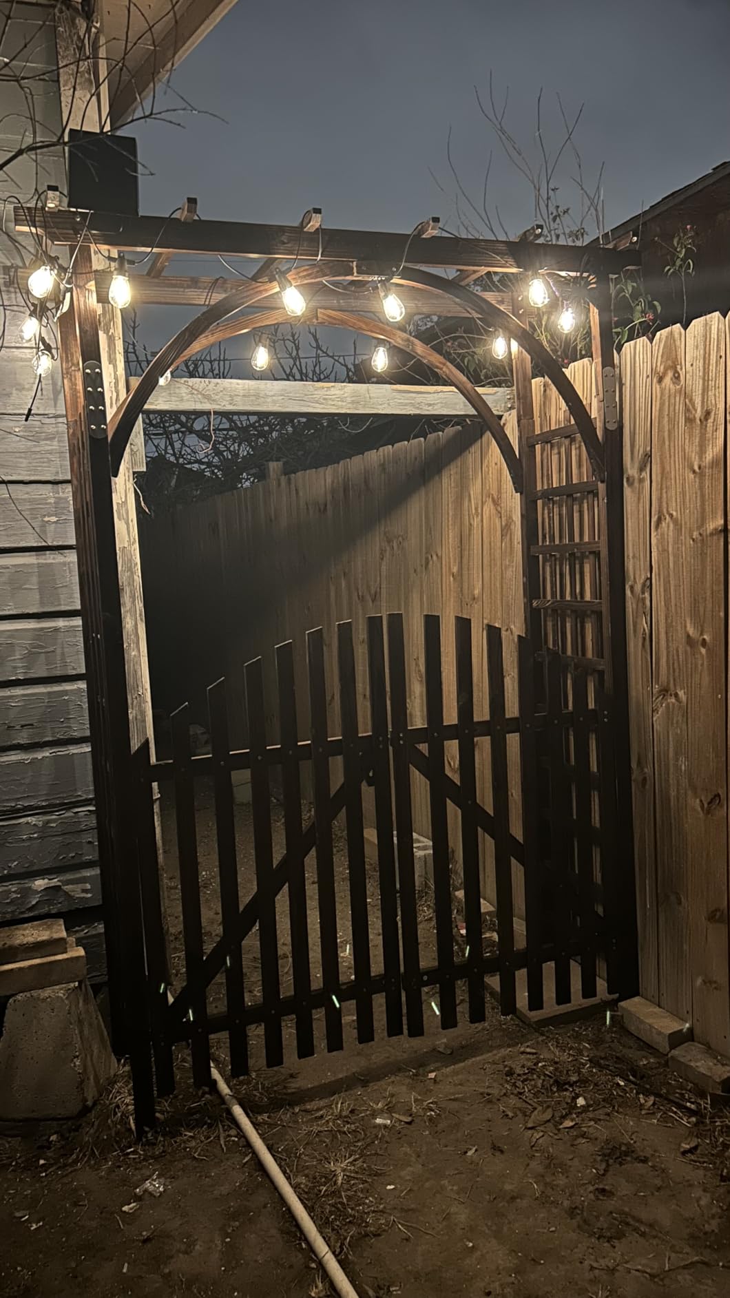 VINGLI 85in Wooden Arbor Garden Arch, Wedding Arch for Ceremony, Wood Trellis for Plant Climbing, Christmas Decor Pergola for Garden Backyard, Lawn customer photo 2