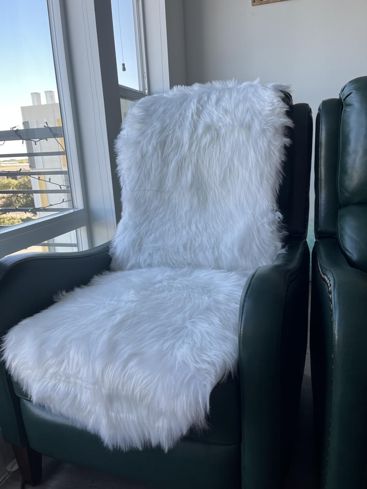 linmopm Faux Fur Sheepskin Fluffy Shag Fuzzy Rug, White, 2x6 ft Runner | High-Density Cushion, For Bedroom Bedside Living Room Sofa Cover Floor, Plush Carpet customer photo 2