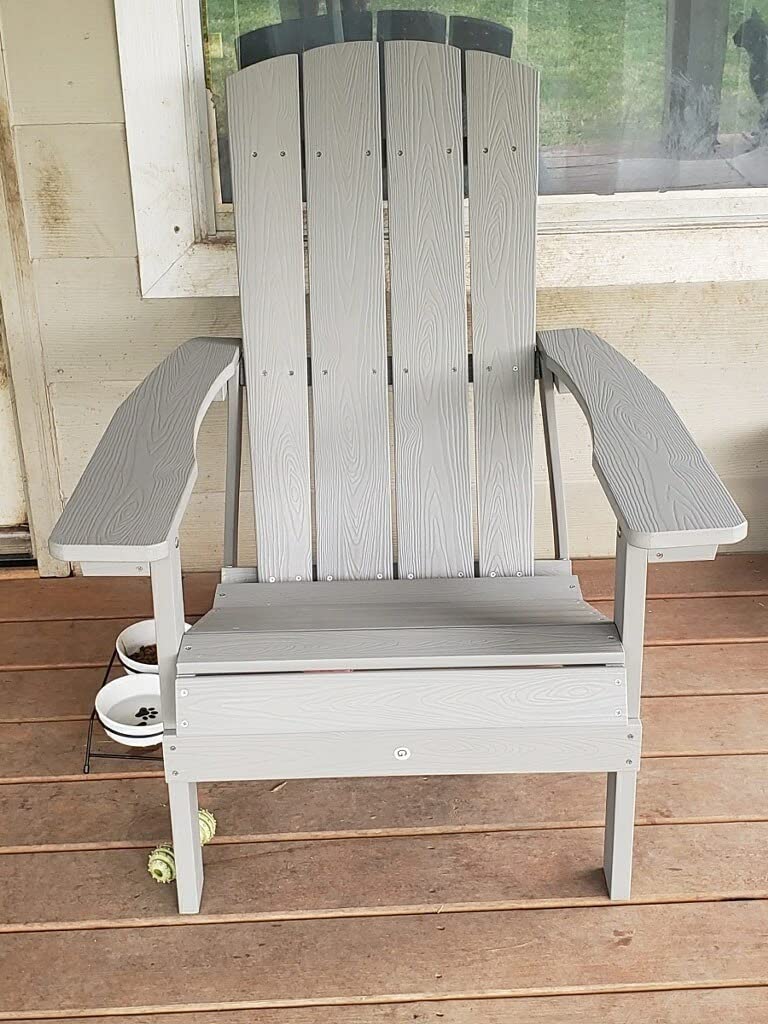 Flash Furniture Charlestown Poly Resin Adirondack Chair - Gray - All Weather - Indoor/Outdoor - Set of 2 customer photo 1