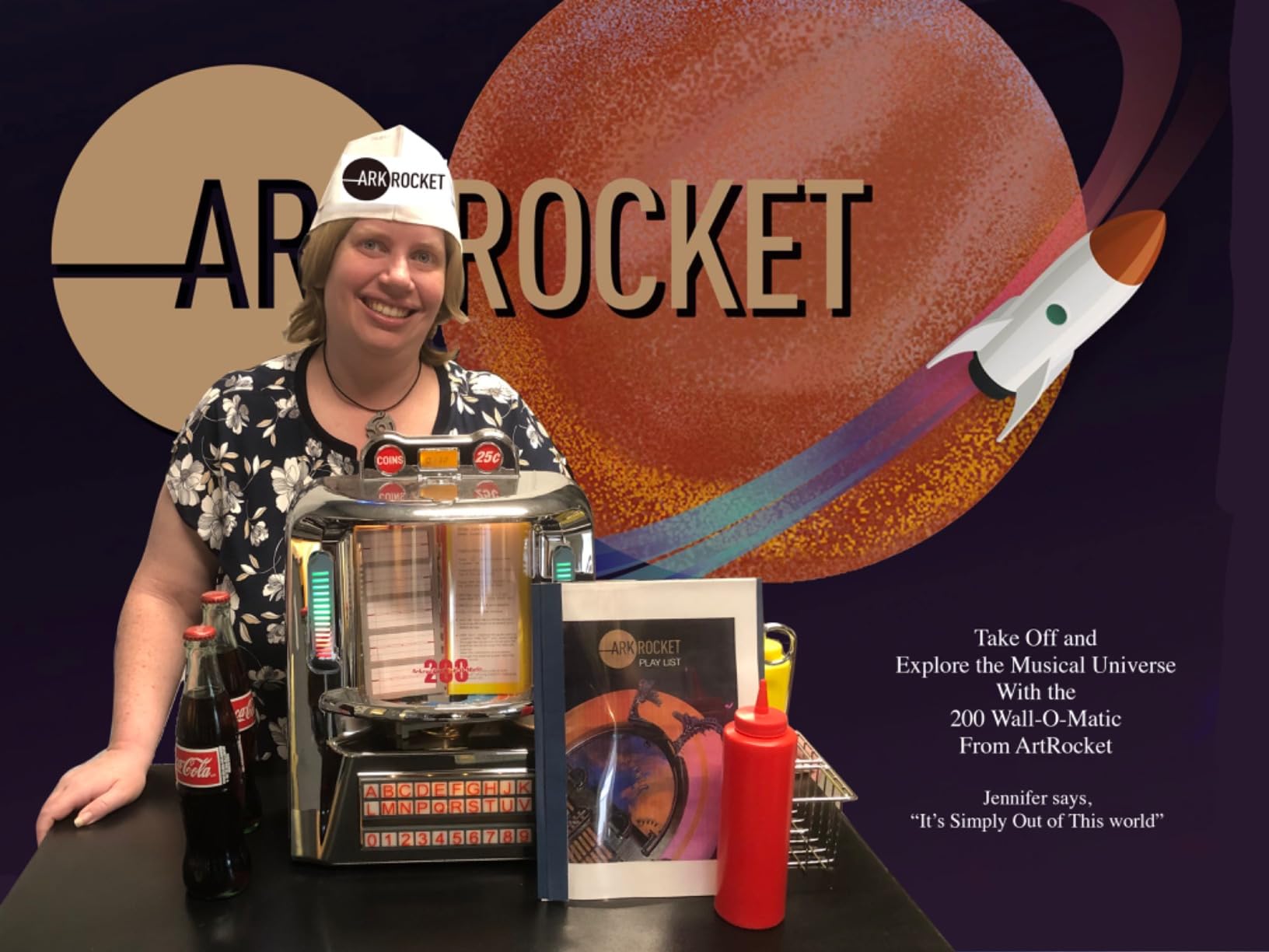 arkrocket 200 Wall-O-Matic Table Jukebox Wallbox Wireless Bluetooth Speaker FM Radio SD USB Retro American Diner Style Tabletop customer photo 1