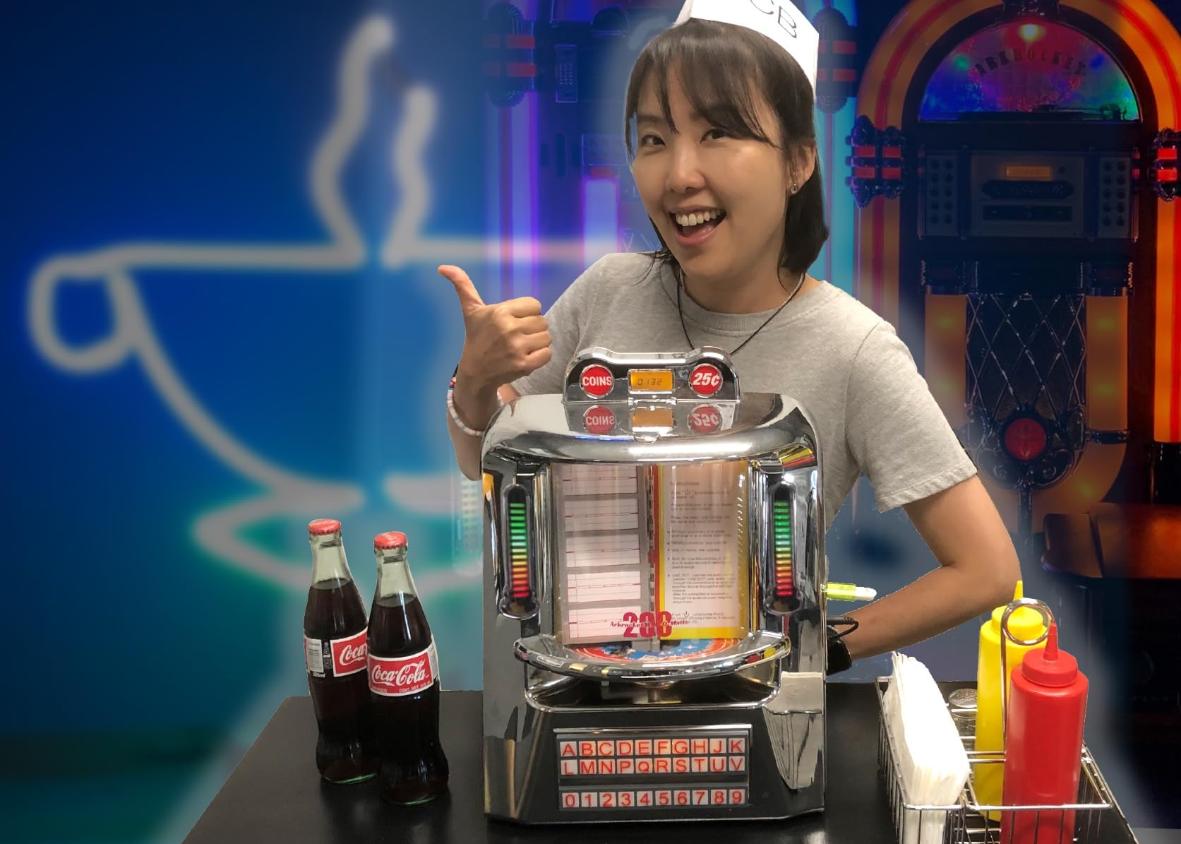 arkrocket 200 Wall-O-Matic Table Jukebox Wallbox Wireless Bluetooth Speaker FM Radio SD USB Retro American Diner Style Tabletop customer photo 2