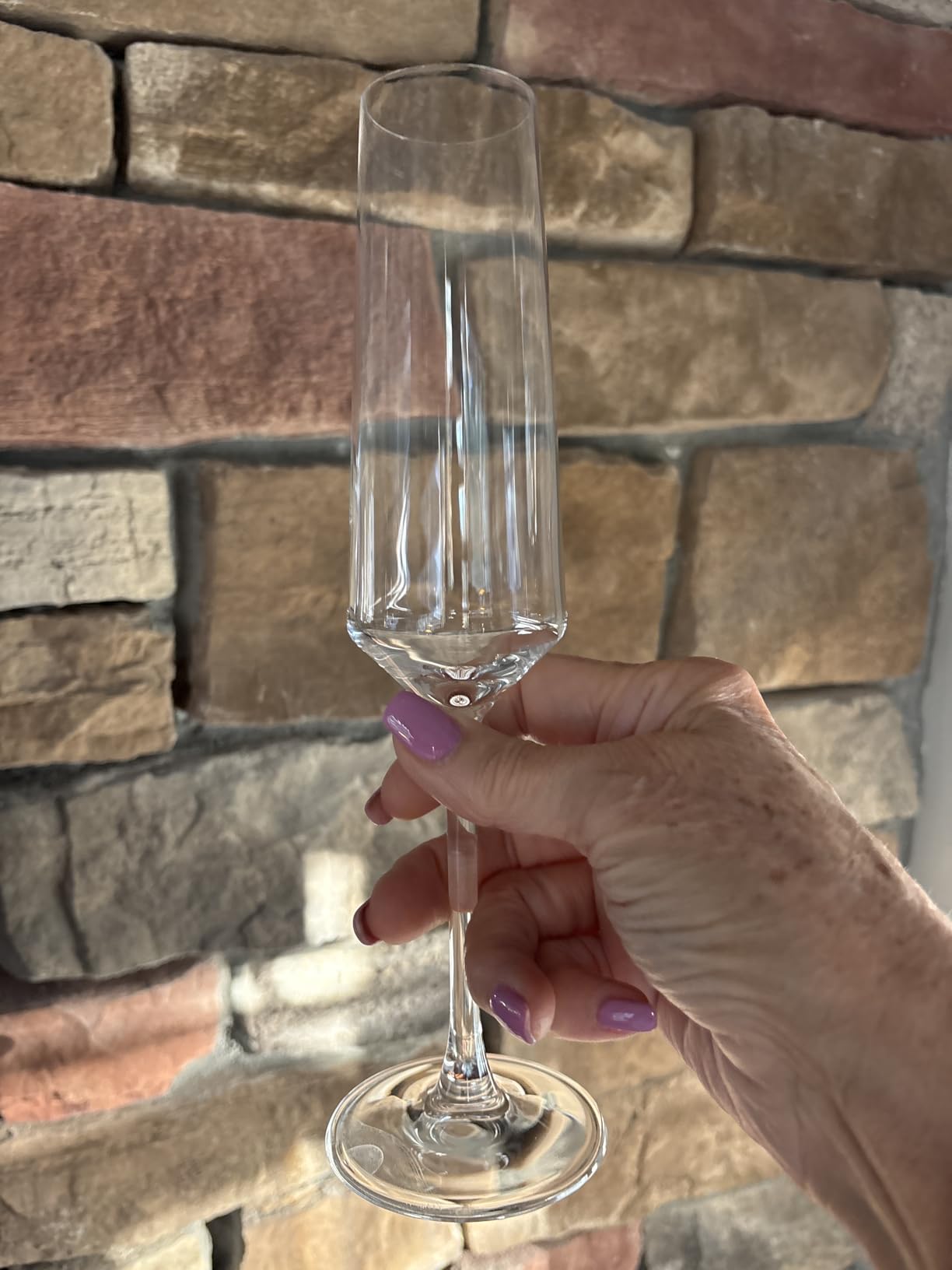 BACLIFE Champagne Flutes - Hand Blown Elegant Champagne Glasses Set of 6 customer photo 1