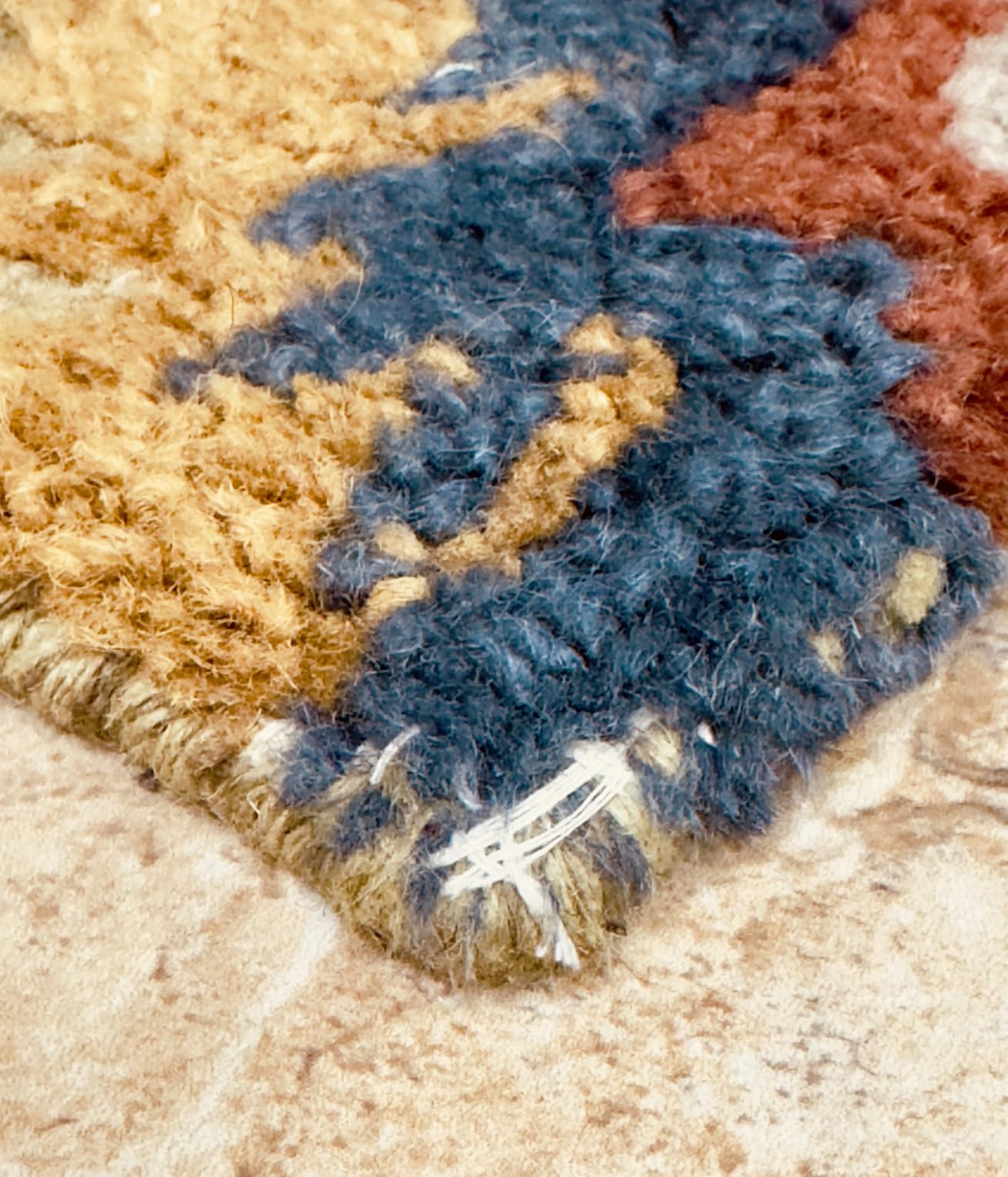 SAFAVIEH Blossom Collection Area Rug - 10' Square, Navy & Multi, Handmade Wool, Ideal for High Traffic Areas in Living Room, Bedroom (BLM402A) customer photo 2