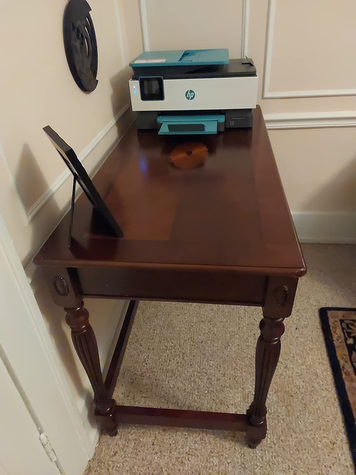 LEEMTORIG Vintage Solid Wood Writing Desk with Drawers, 46