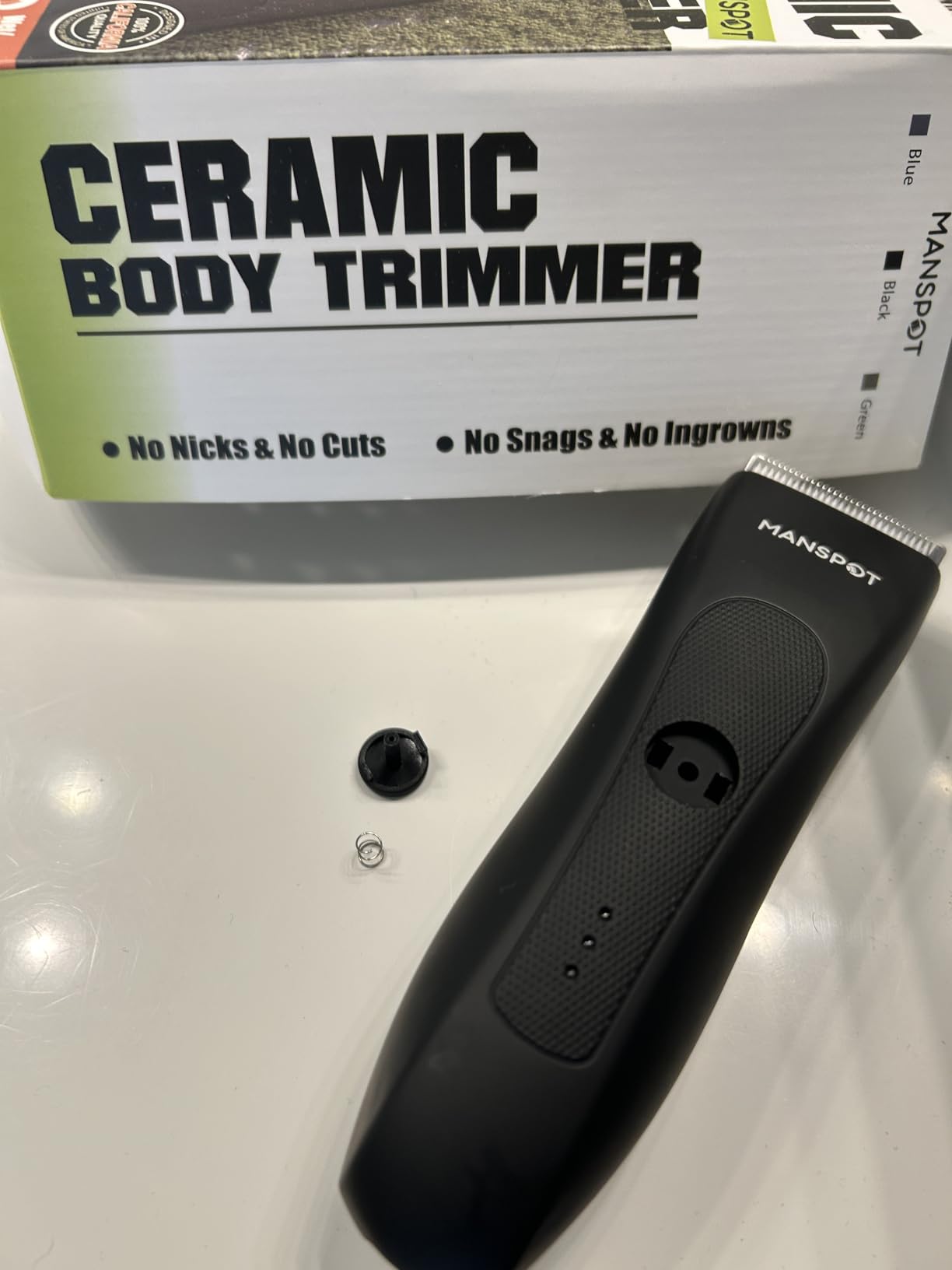 MANSPOT Manscape Groin & Body Hair Trimmer for Men, Electric Ball Pubic Trimmer Shaver, Manscape Kit with 4 Guard, Replaceable Ceramic Blade Heads, Waterproof Wet/Dry Shaver, 90 Minutes Shaving customer photo 2